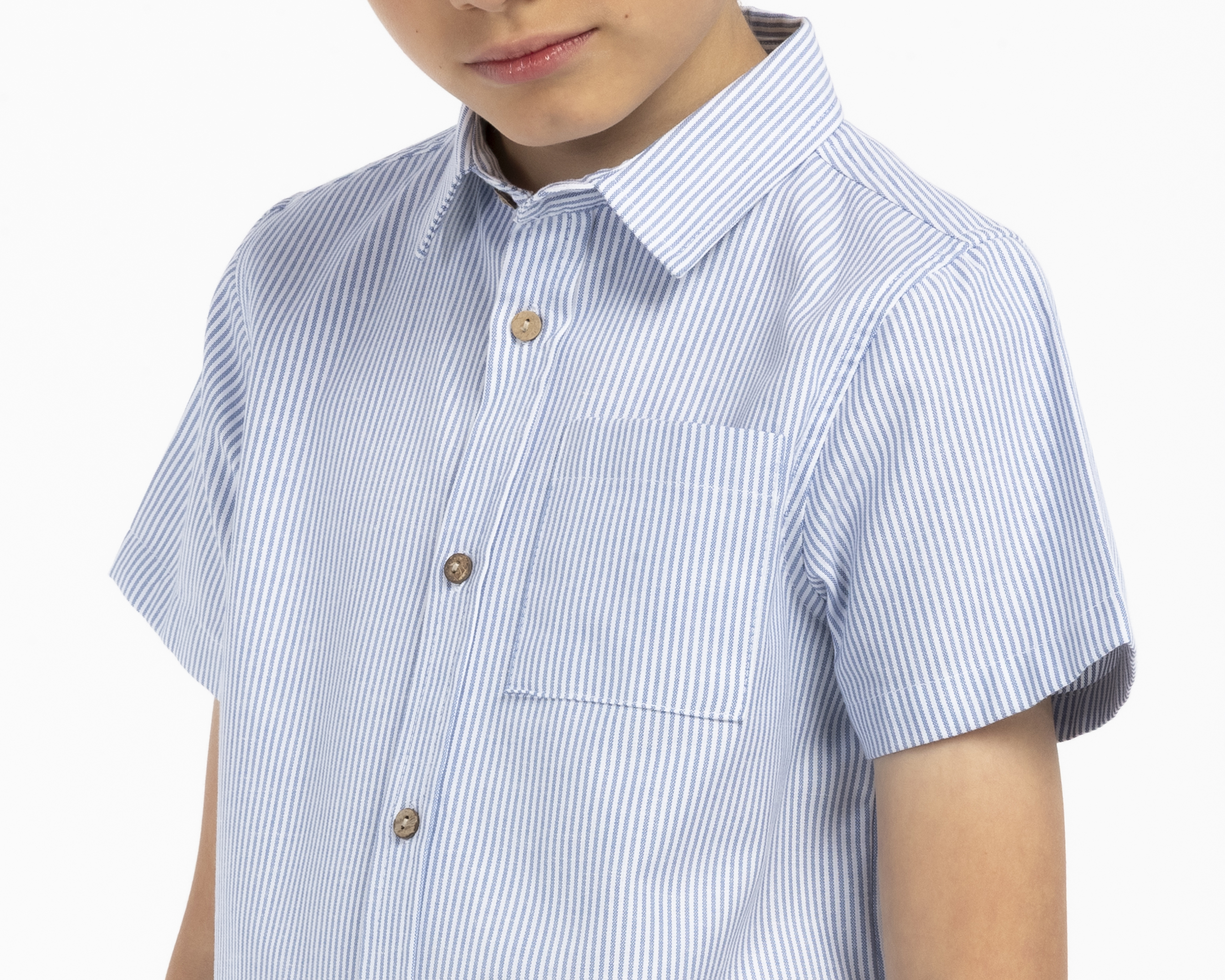 Foto 5 pulgar | Foto 4 | Camisa de Cuello Americano Azul Refill para Niño