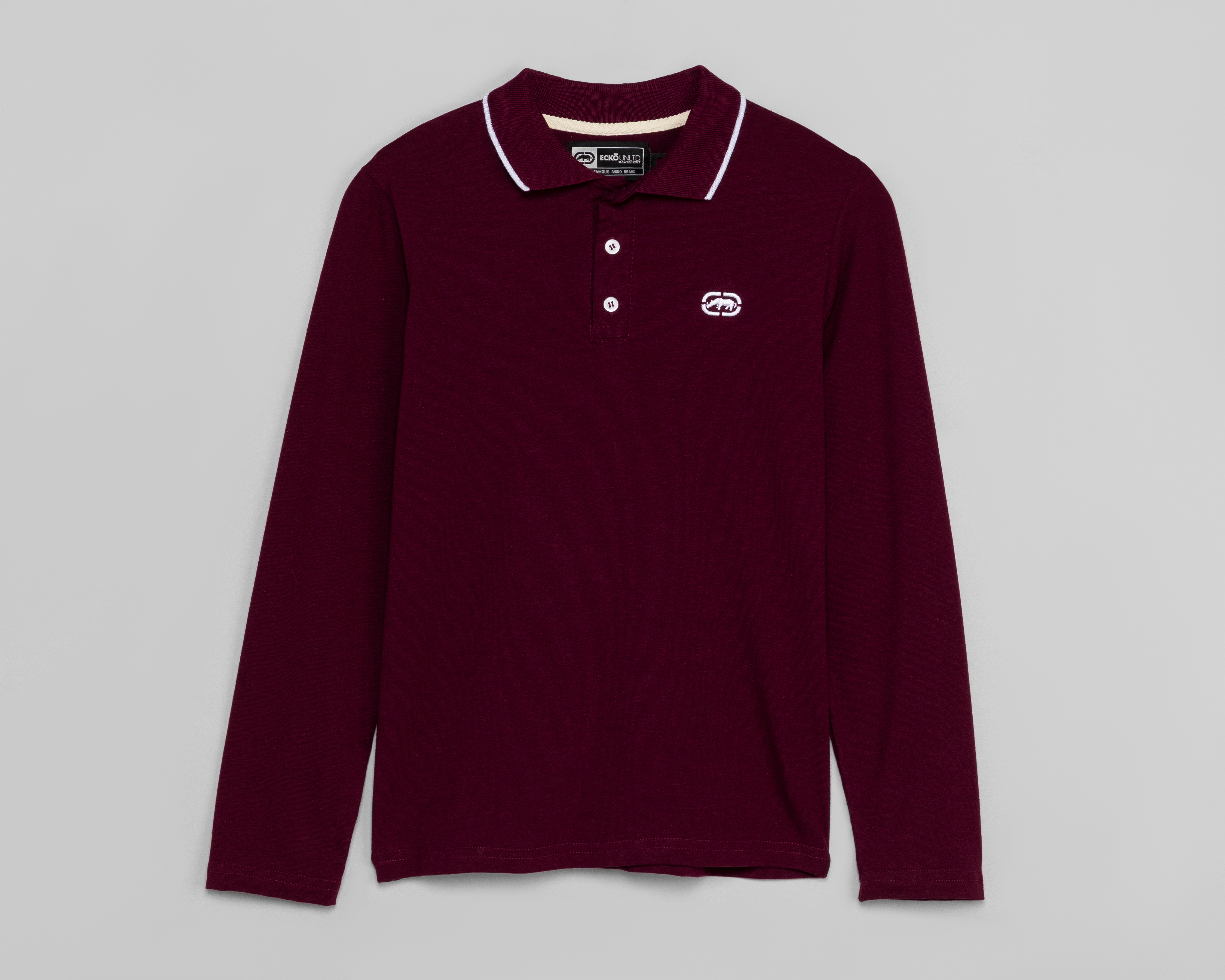 Foto 1 | Foto 1 | Playera Polo Ecko Unltd. Manga Larga Vino Juvenil