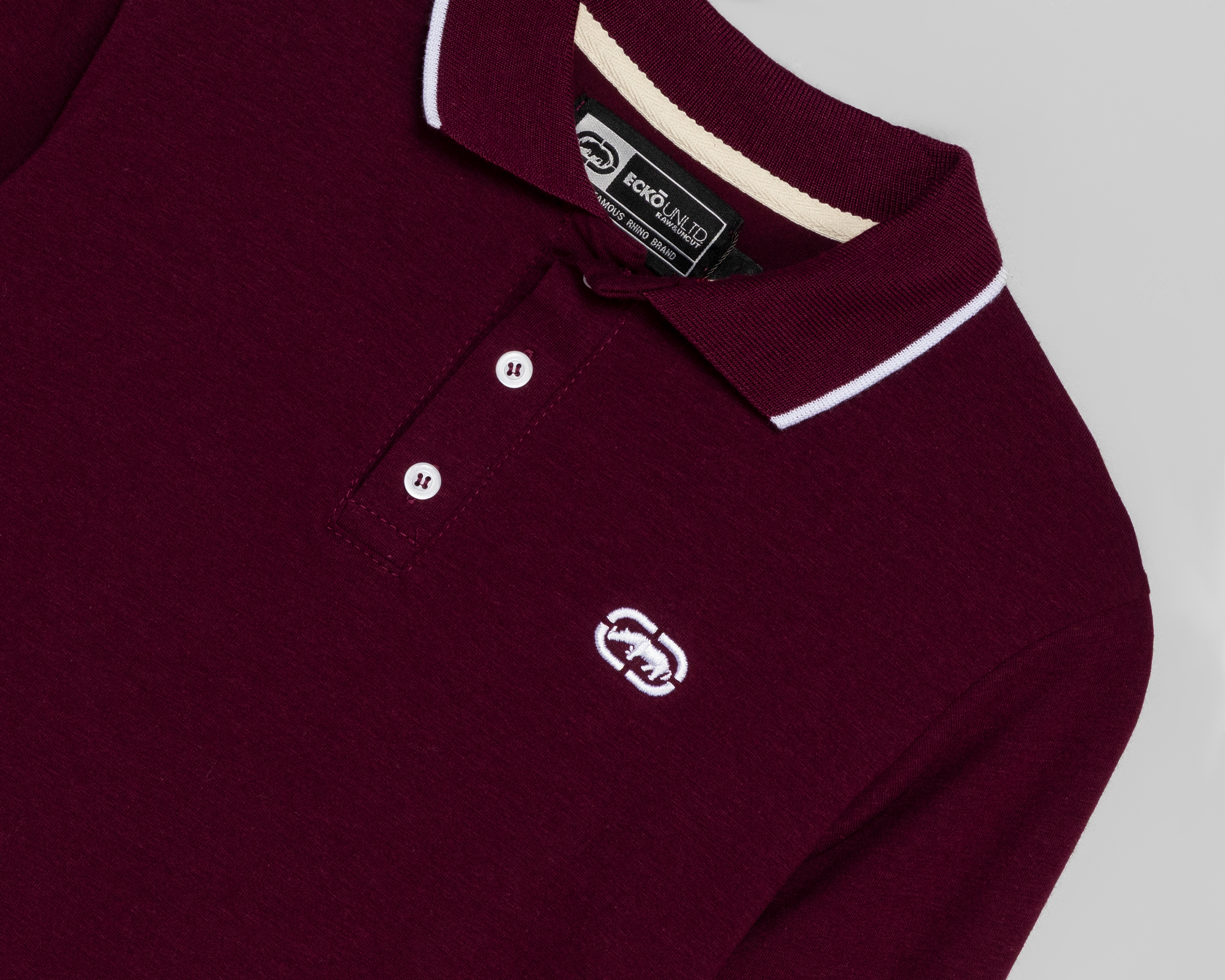 Foto 4 pulgar | Foto 3 | Playera Polo Ecko Unltd. Manga Larga Vino Juvenil