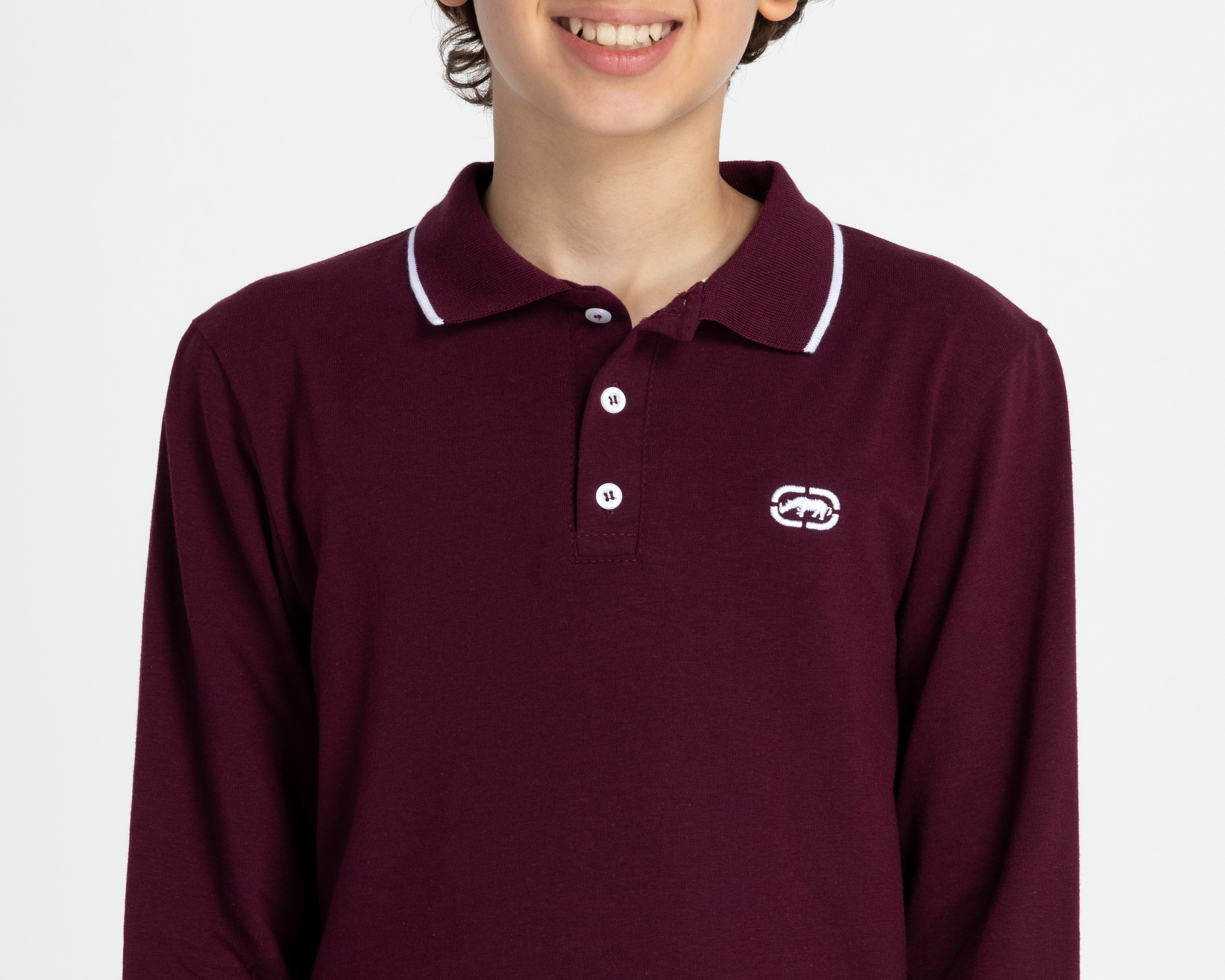 Foto 4 | Foto 4 | Playera Polo Ecko Unltd. Manga Larga Vino Juvenil