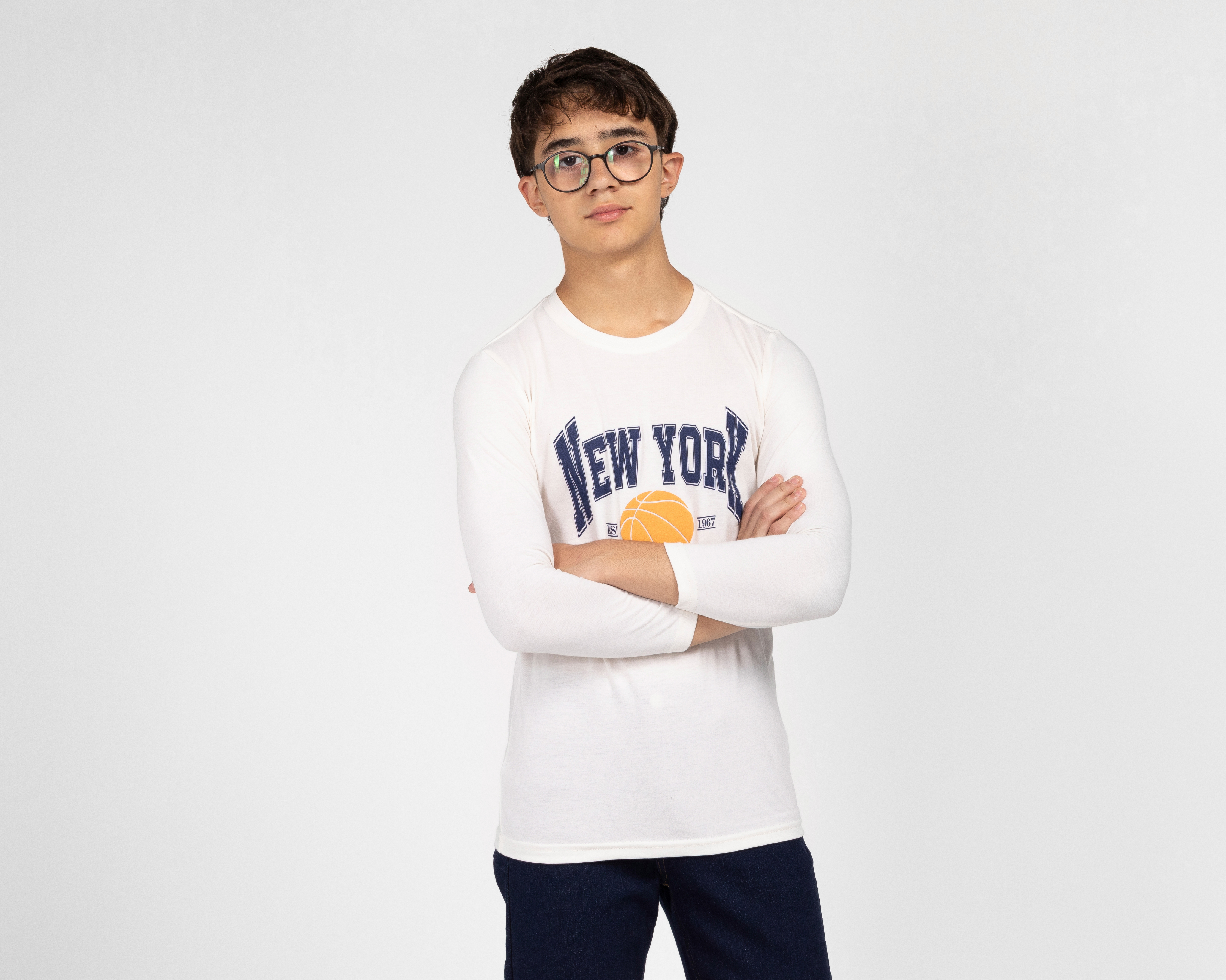 Foto 1 | Foto 1 | Playera Manga Larga Blanca Refill para Niño