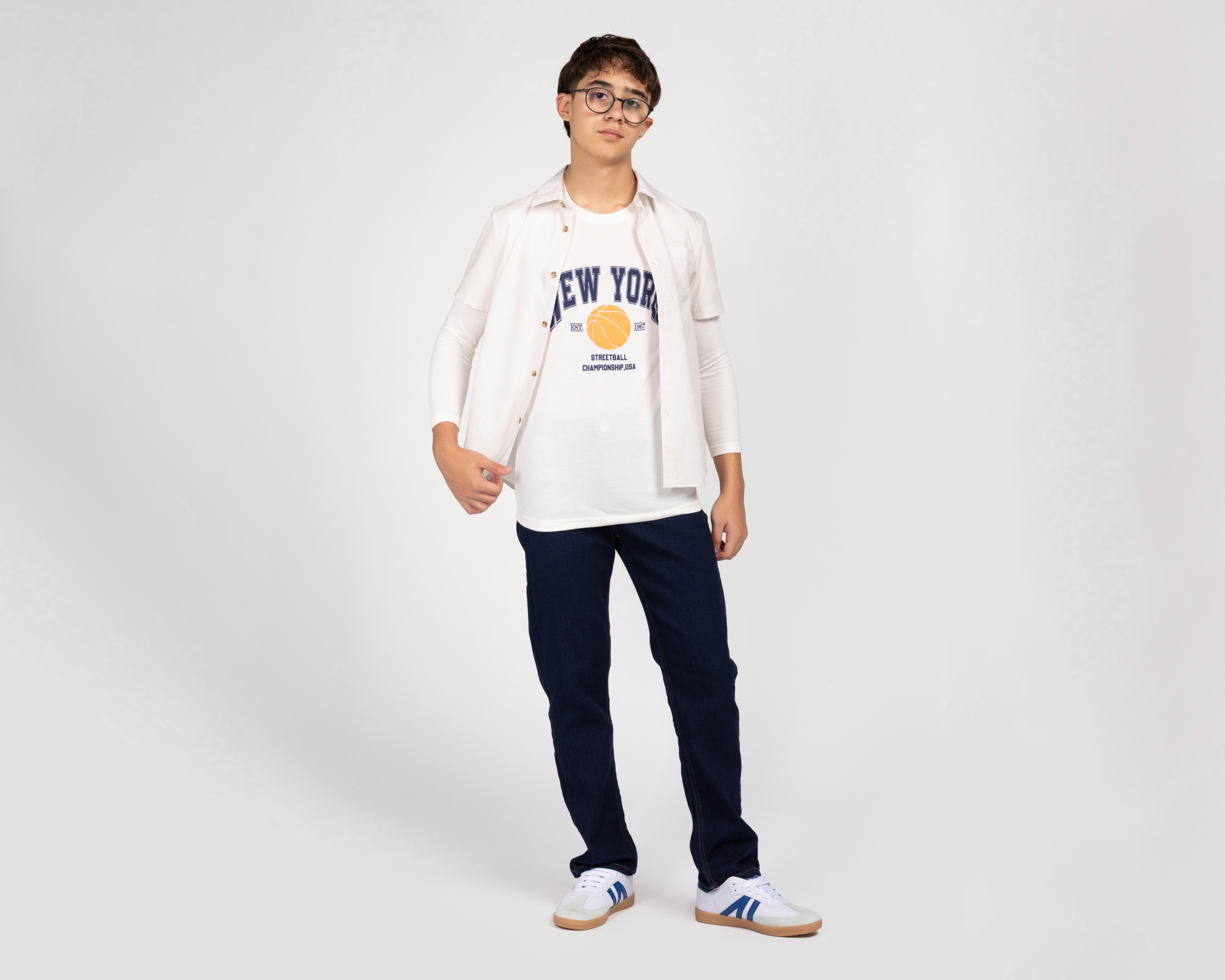 Foto 2 | Foto 2 | Playera Manga Larga Blanca Refill para Niño