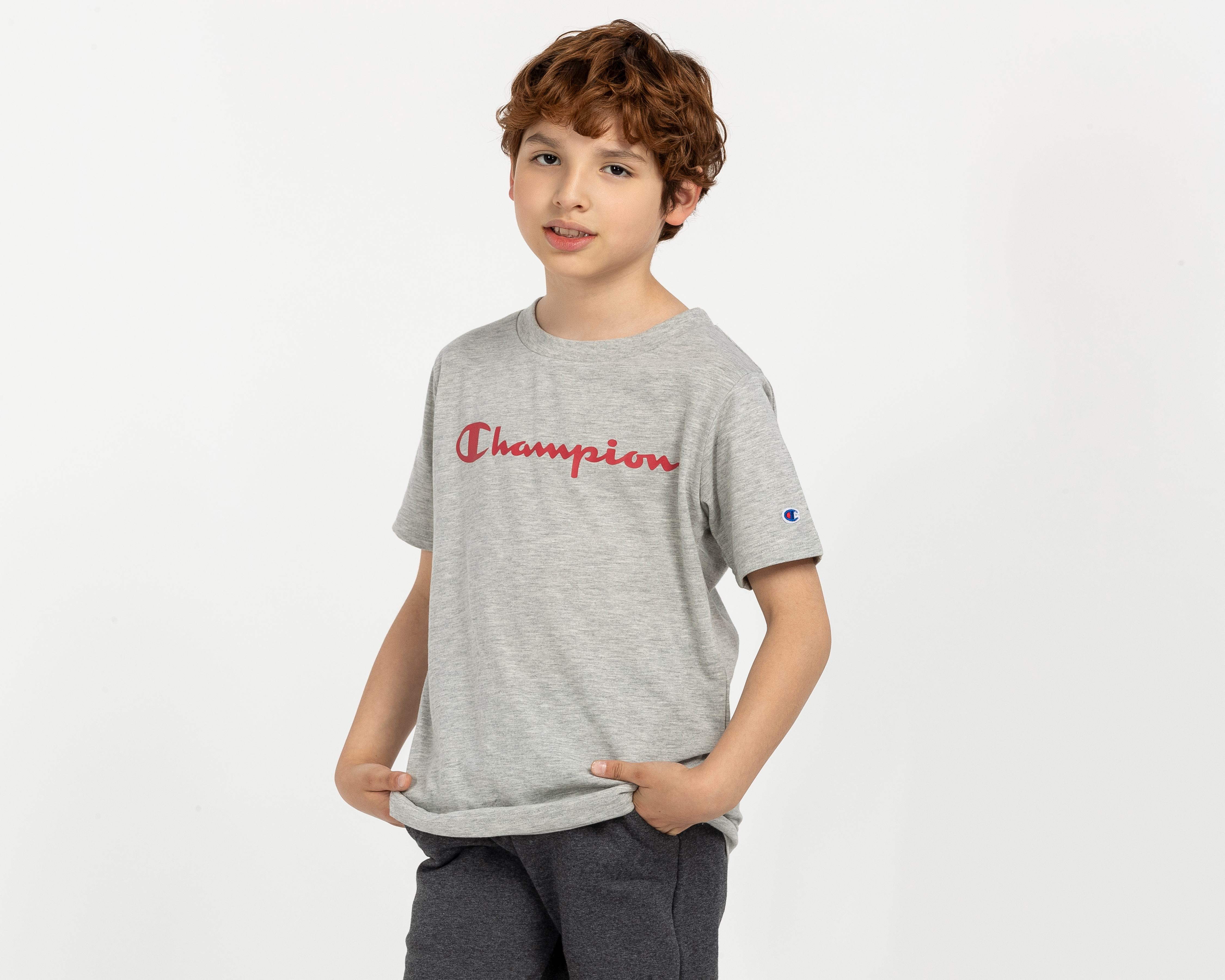 Playera de Cuello Redondo Gris Champion para Niño