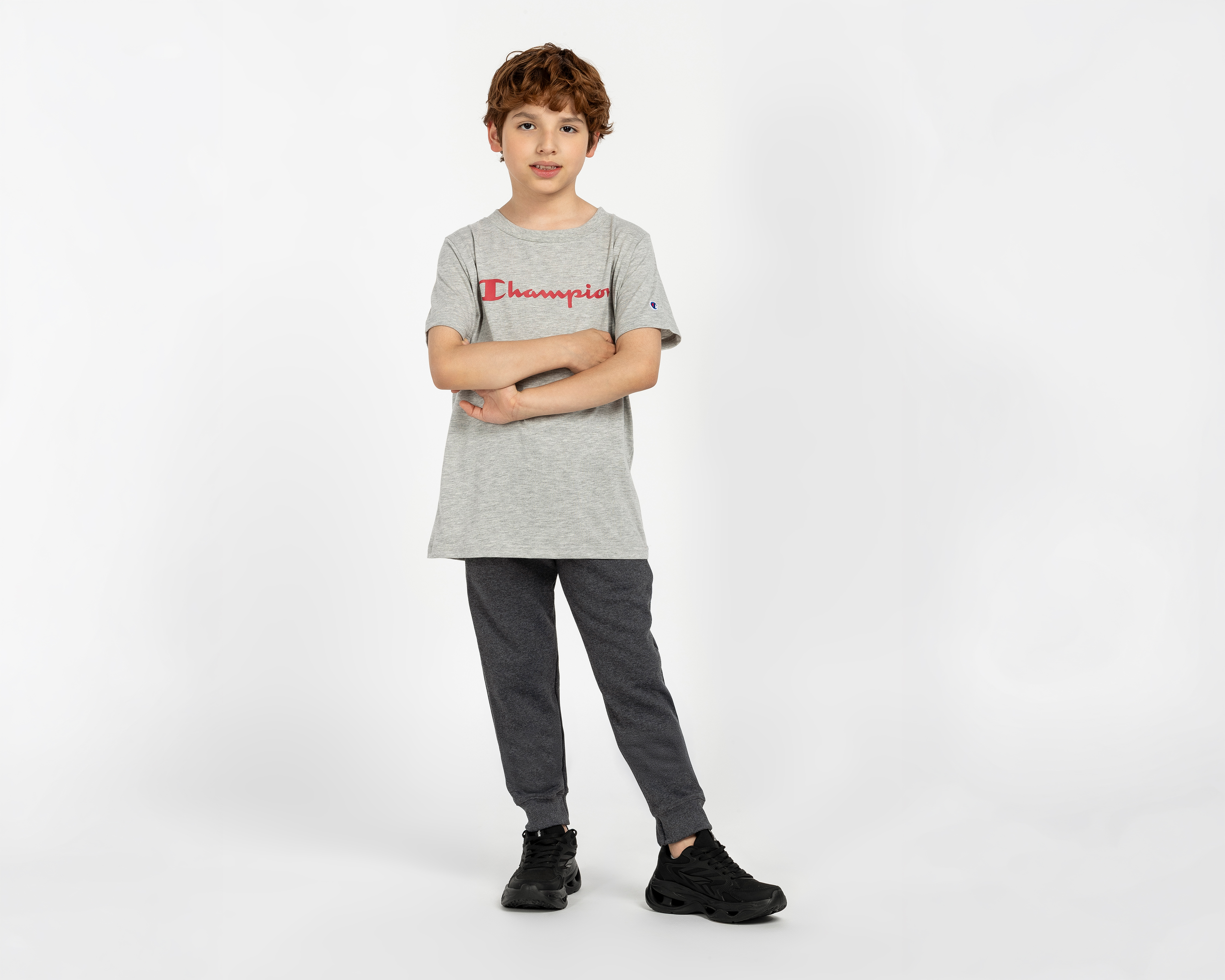 Foto 2 | Foto 2 | Playera de Cuello Redondo Gris Champion para Niño