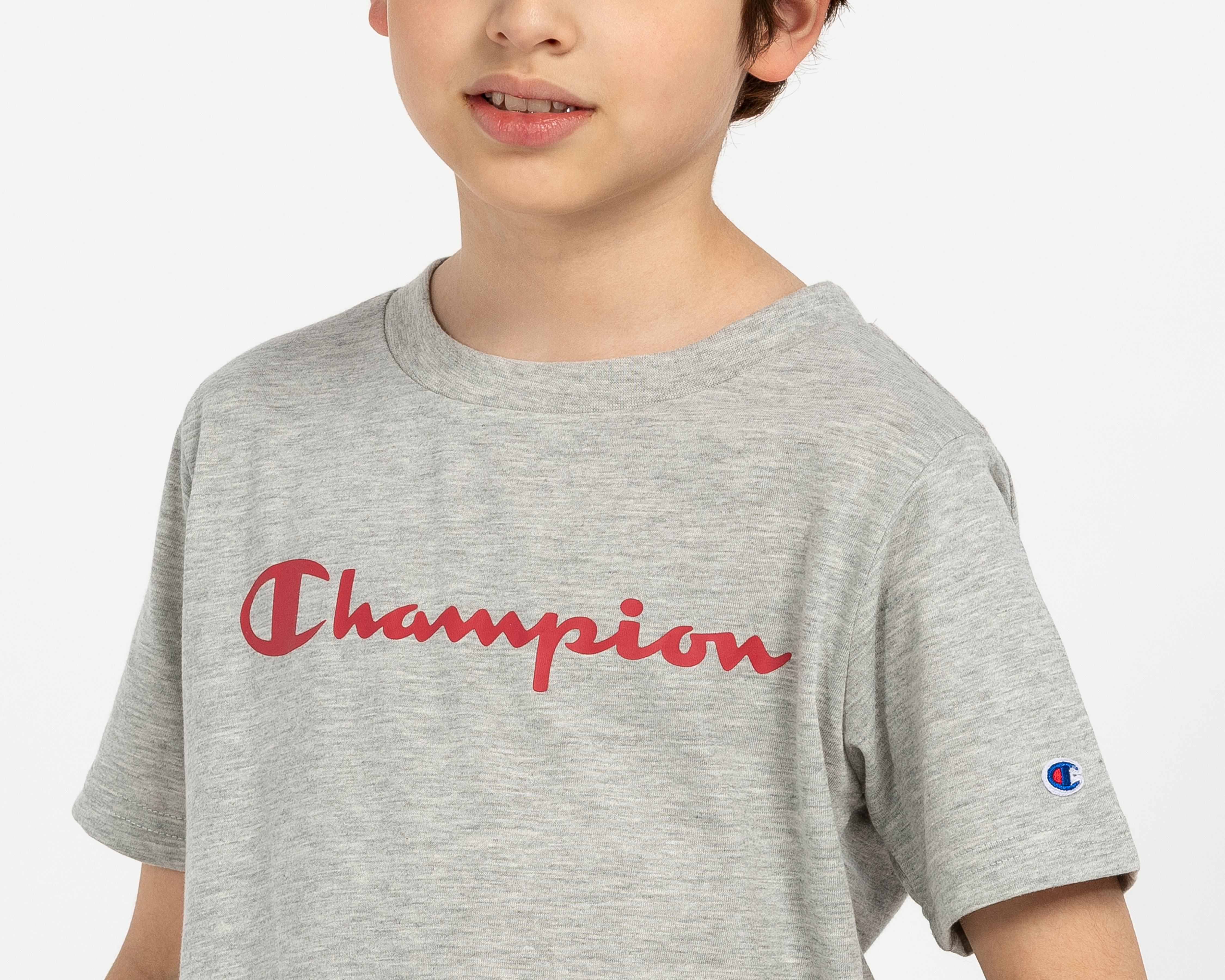 Foto 4 pulgar | Foto 3 | Playera de Cuello Redondo Gris Champion para Niño