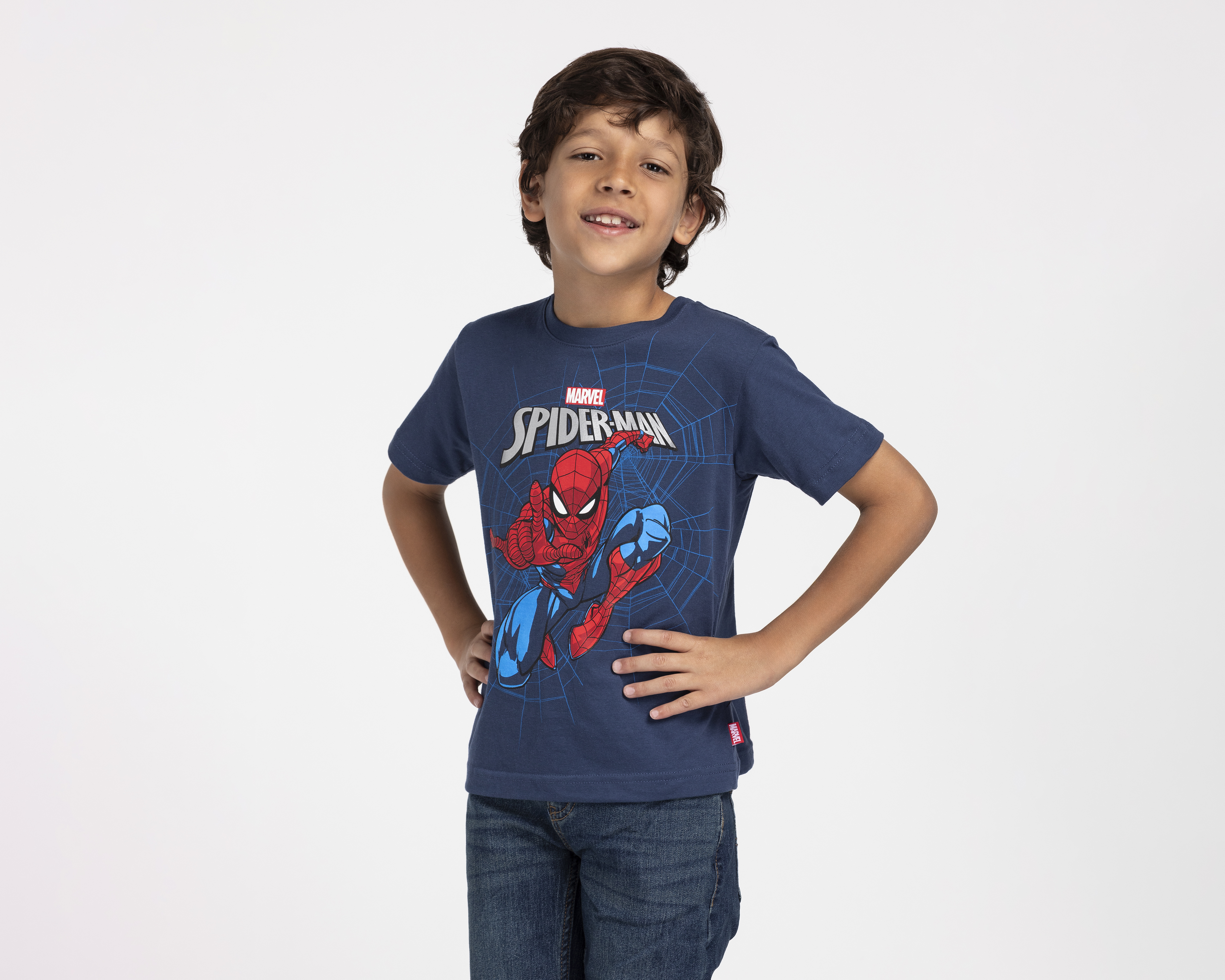 Foto 2 pulgar | Foto 1 | Playera de Cuello Redondo Azul Marvel Spider-Man para Niño