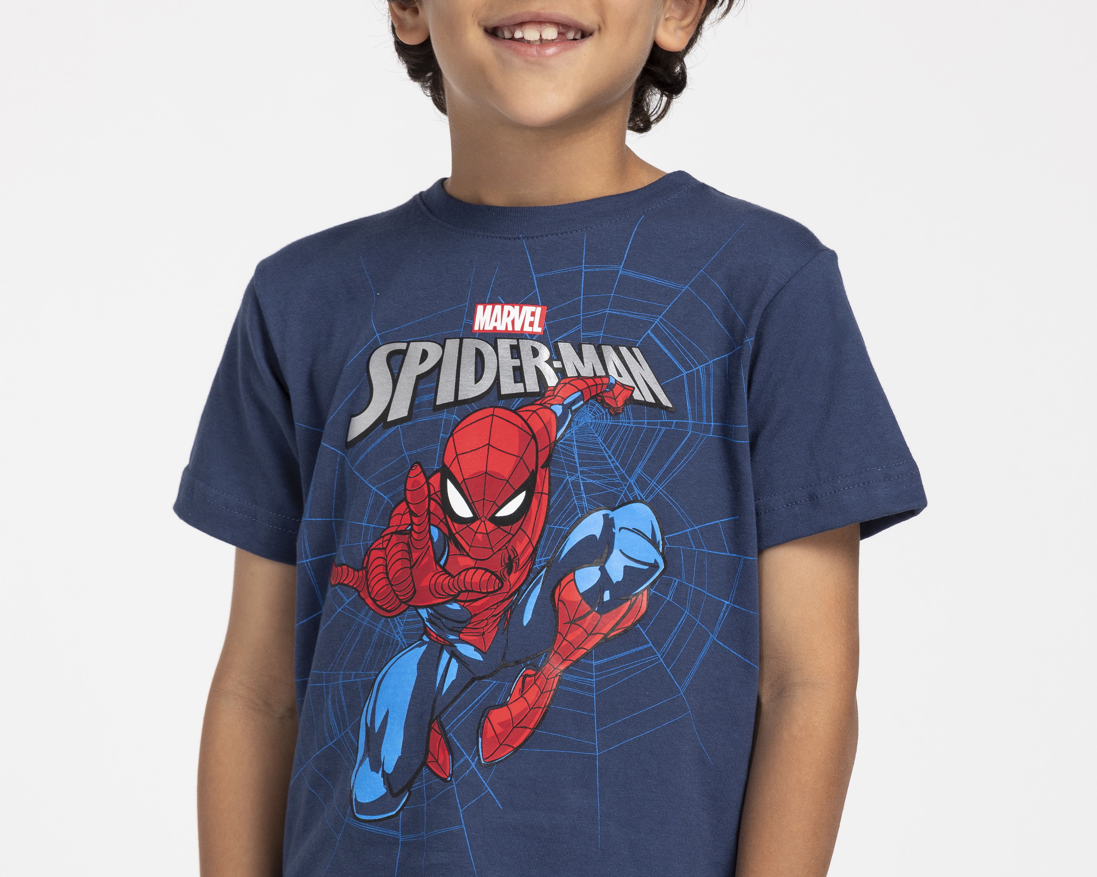 Foto 4 pulgar | Foto 3 | Playera de Cuello Redondo Azul Marvel Spider-Man para Niño