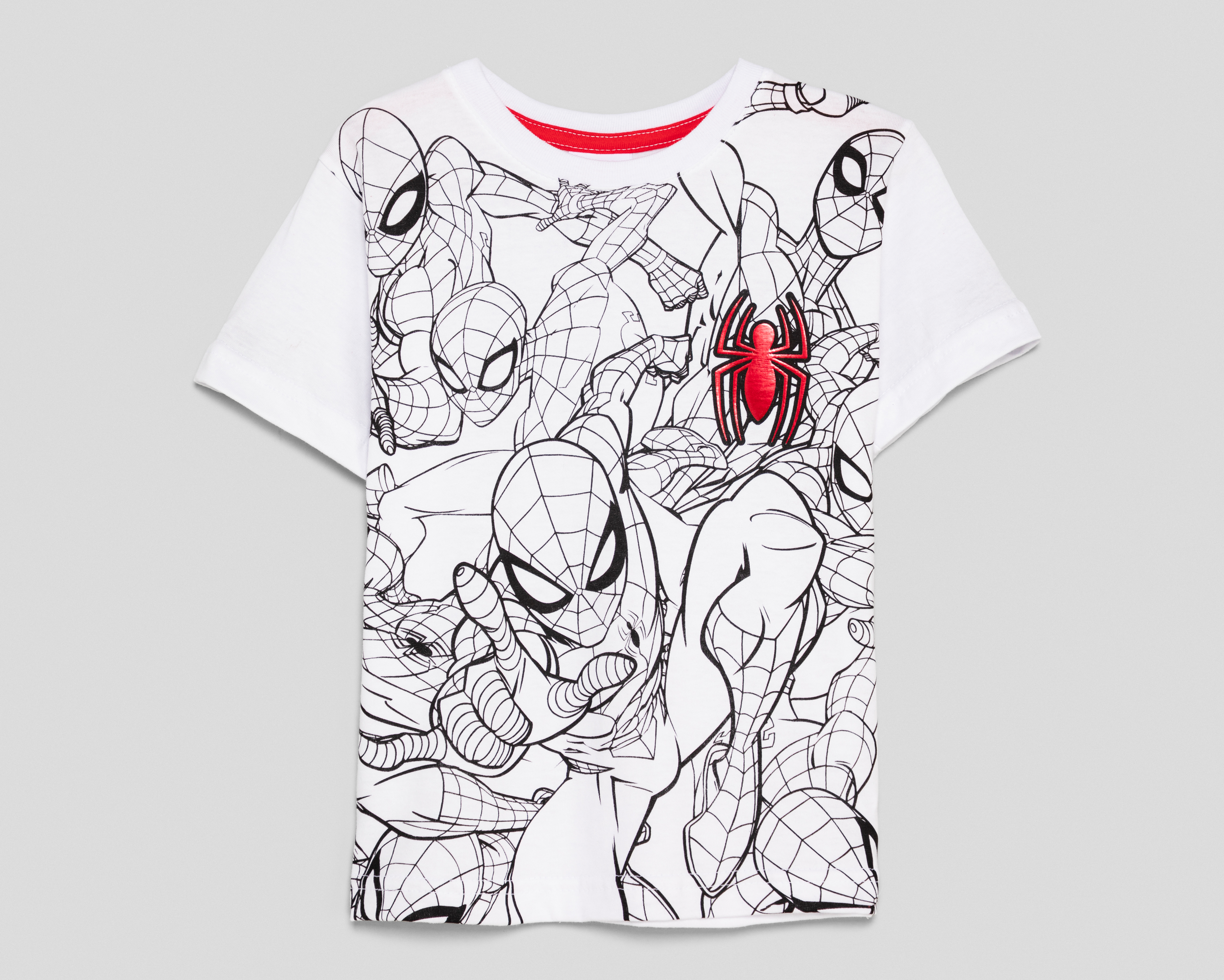 Foto 2 pulgar | Foto 1 | Playera de Cuello Redondo Blanca Marvel Spider-Man para Niño