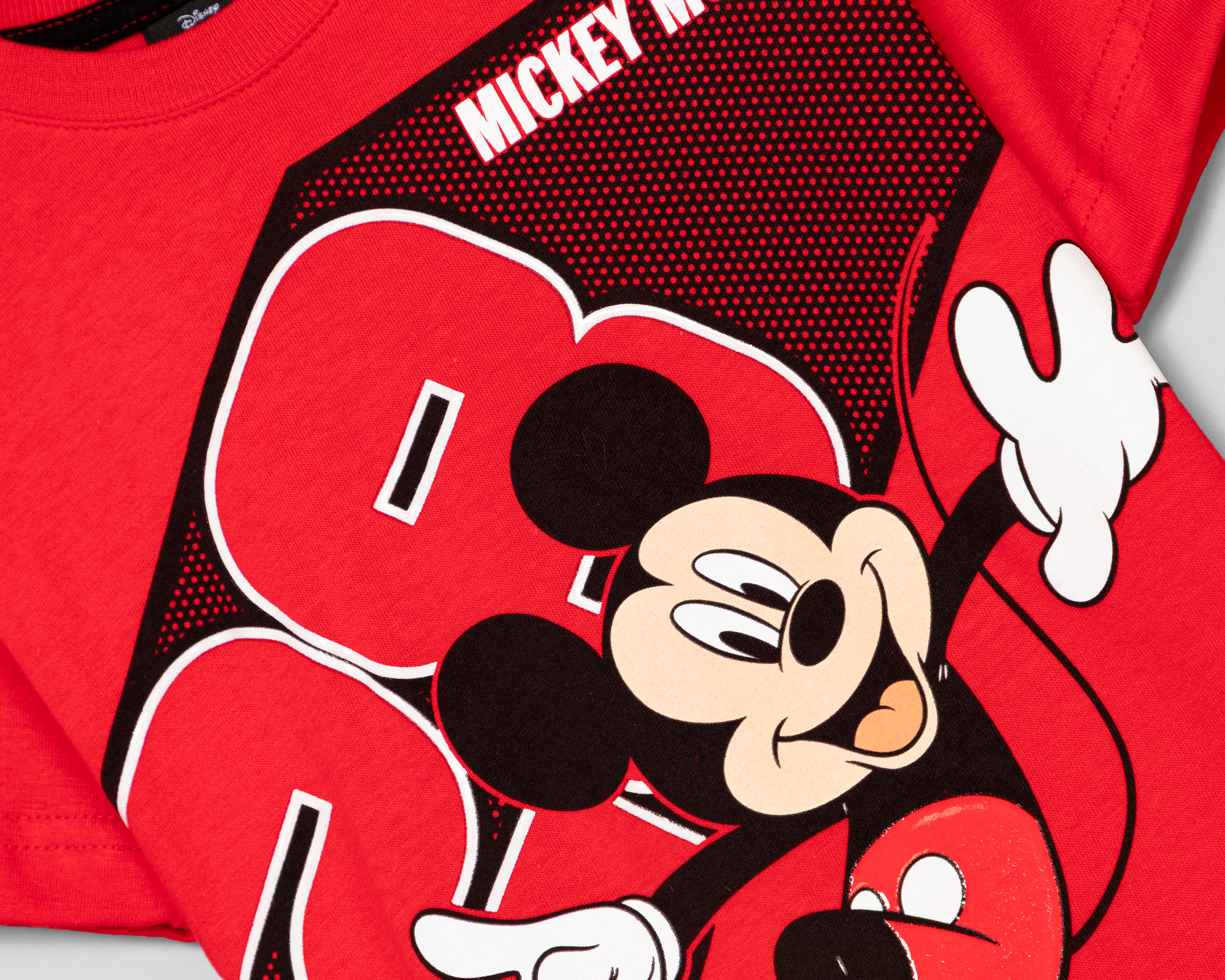 Foto 4 pulgar | Foto 3 | Playera de Cuello Redondo Roja Disney Mickey Mouse para Niño