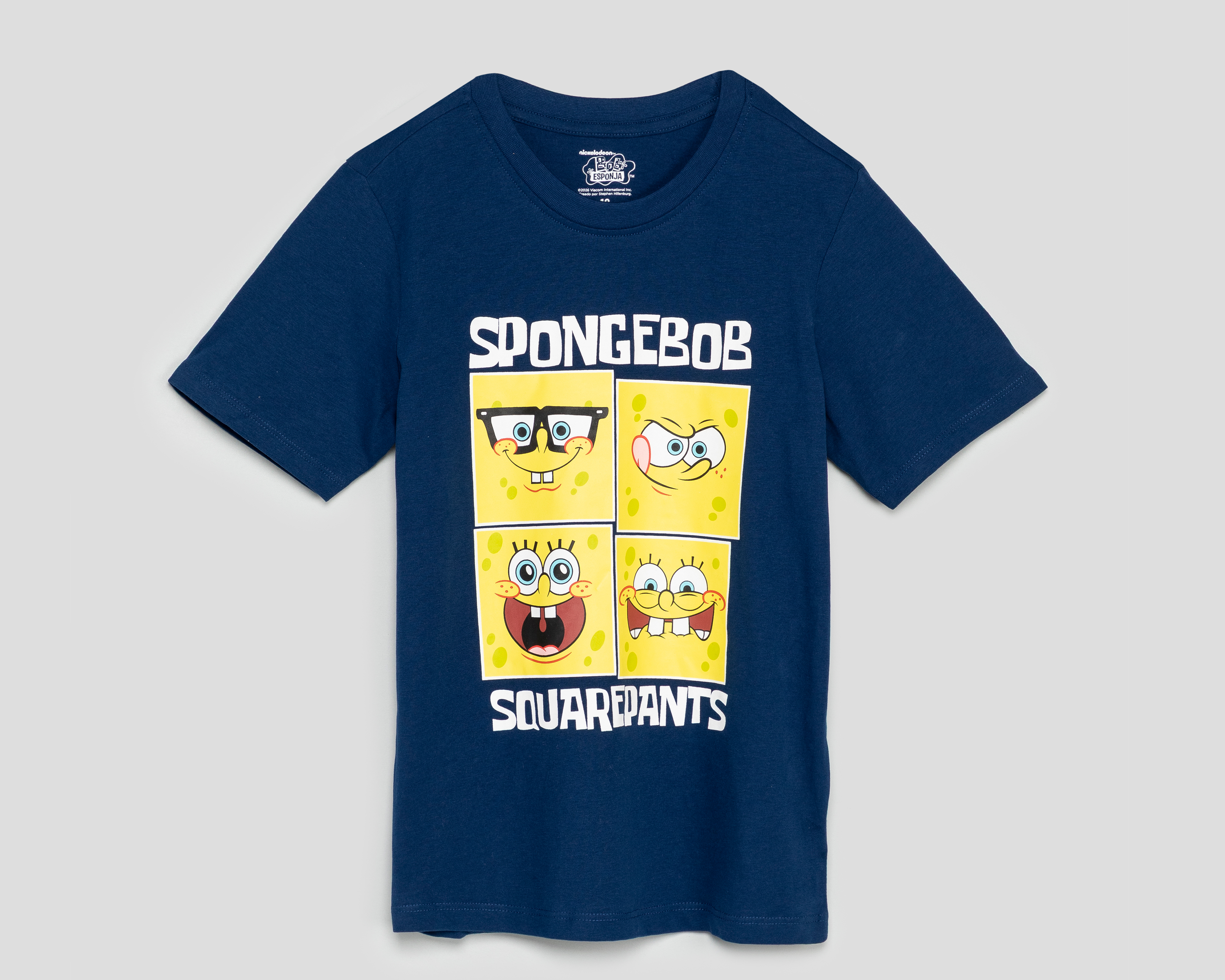 Foto 1 | Foto 1 | Playera de Cuello Redondo Azul Bob Esponja para Niño