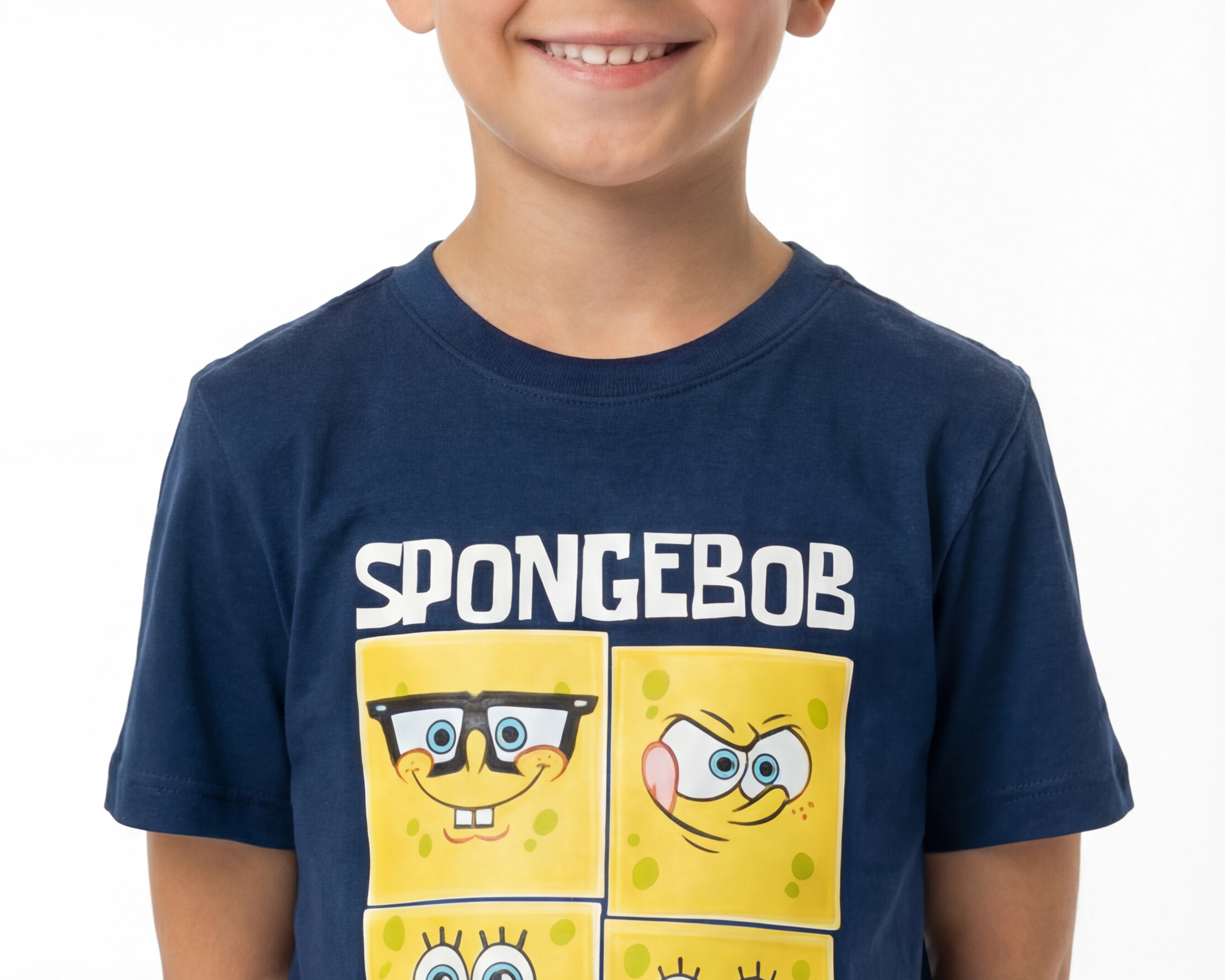 Foto 5 pulgar | Foto 4 | Playera de Cuello Redondo Azul Bob Esponja para Niño