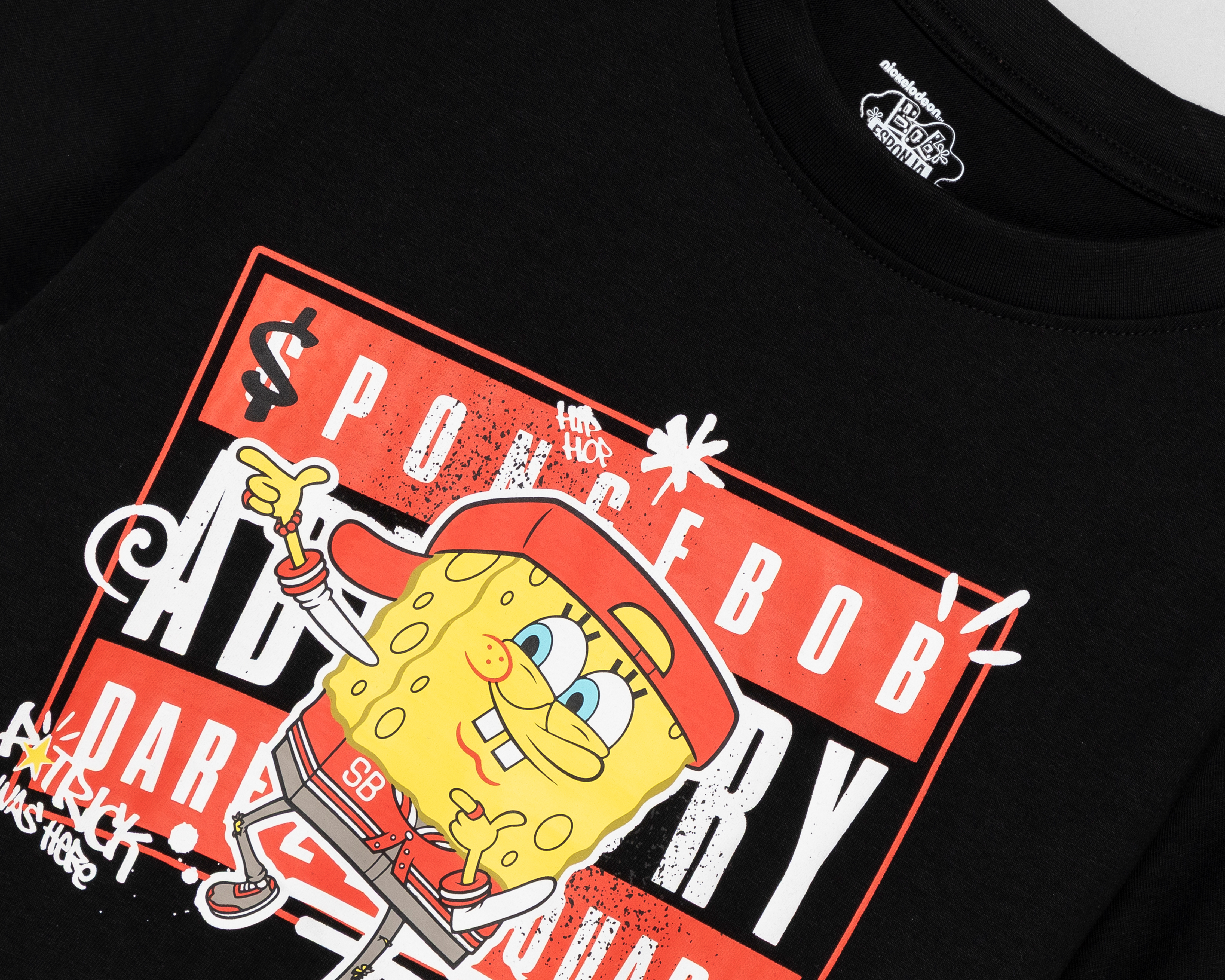 Foto 3 | Foto 3 | Playera de Cuello Redondo Negra Bob Esponja Juvenil