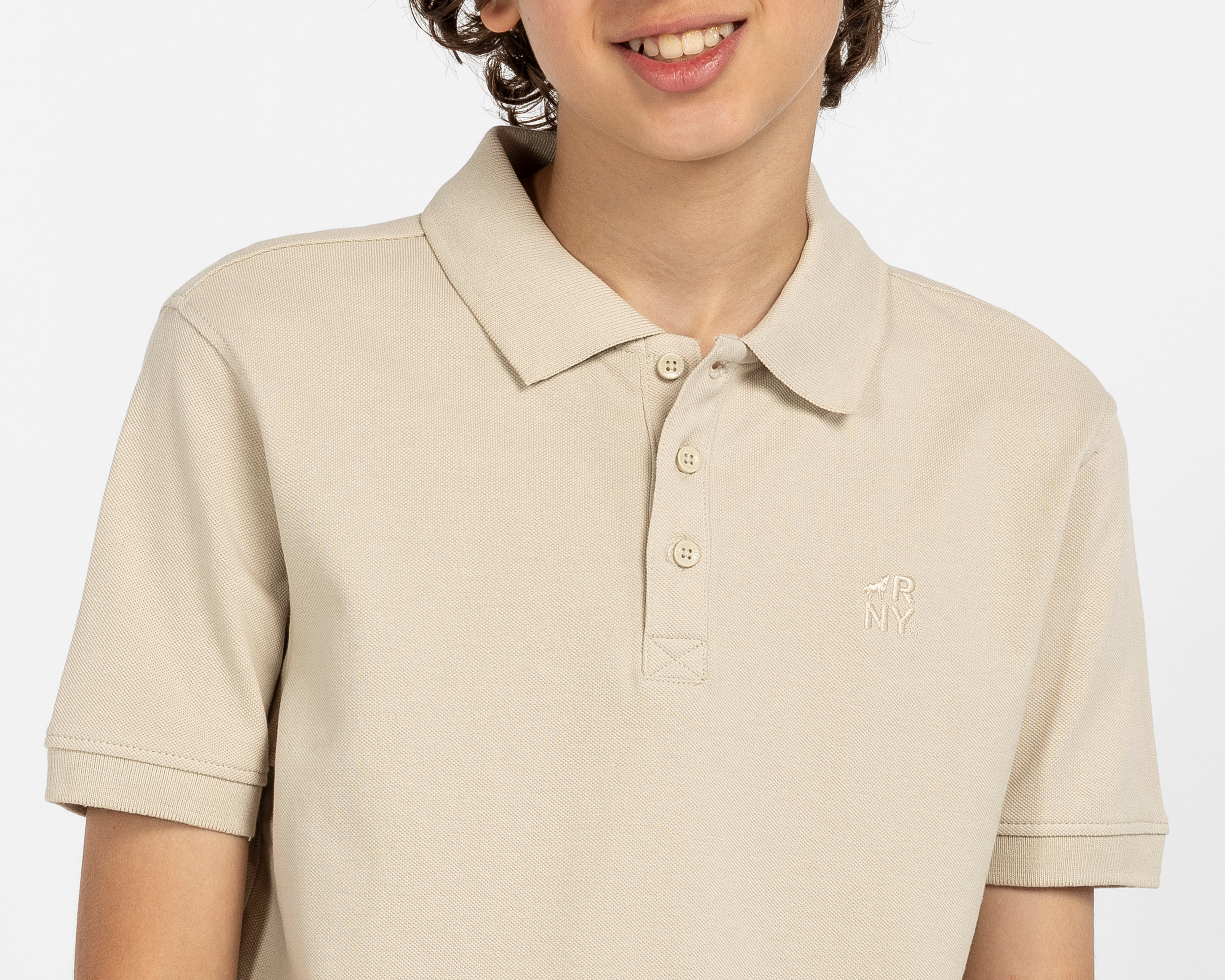 Foto 3 | Foto 3 | Playera Polo Refill Beige Juvenil