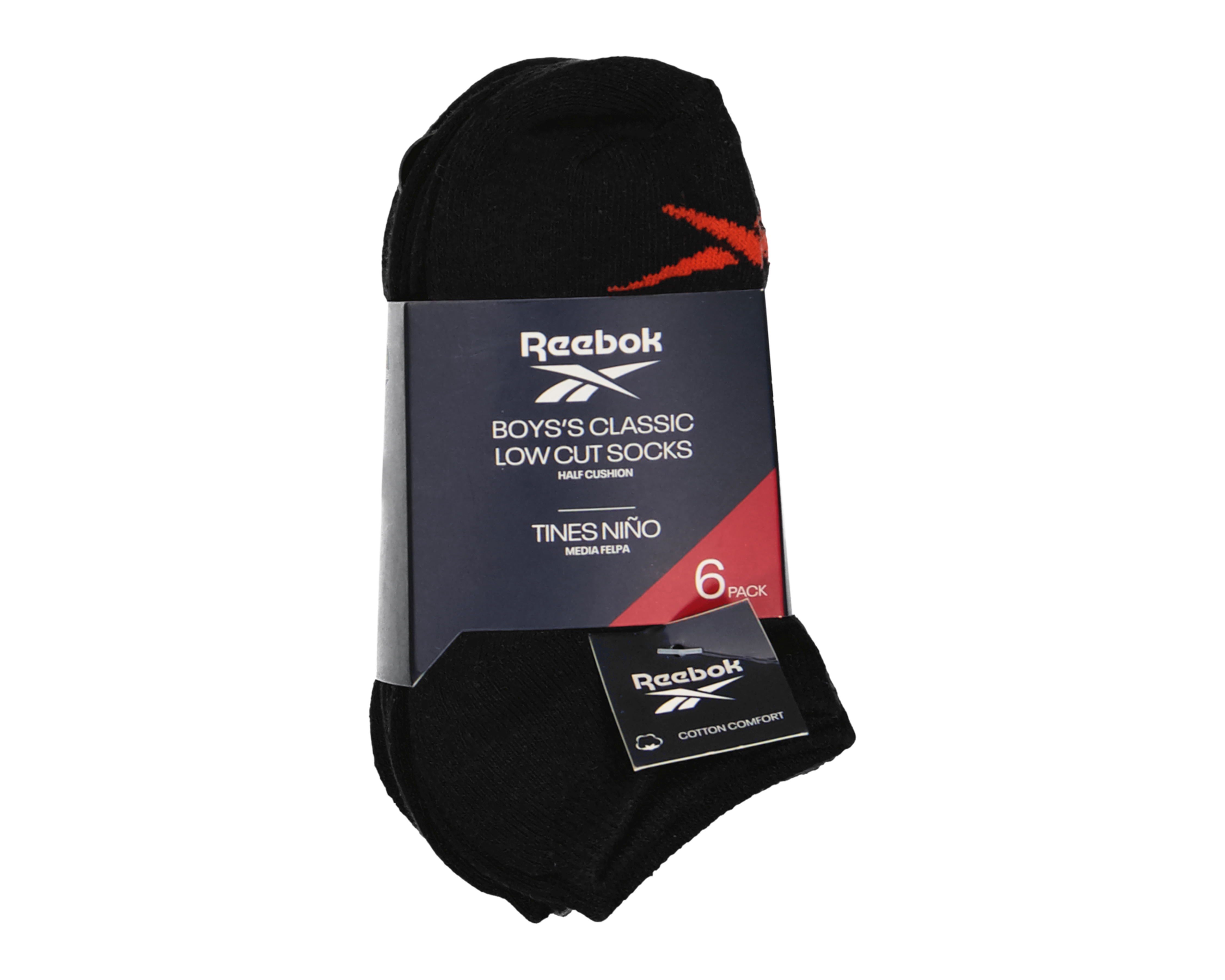 Foto 3 | Foto 3 | Calcetines Deportivos Reebok para Niño 6 Pares