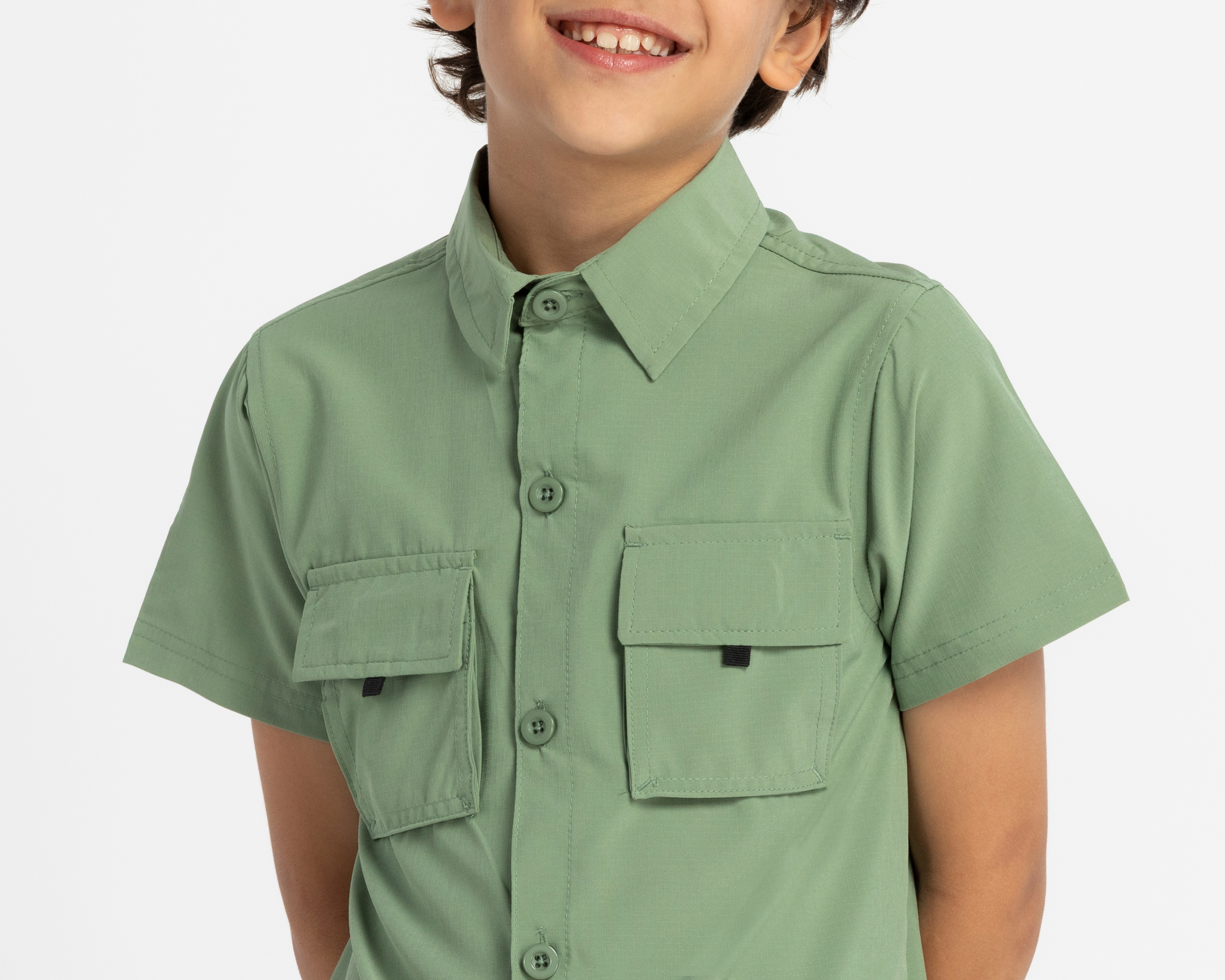 Foto 5 pulgar | Foto 4 | Camisa de Cuello Americano Verde Neo*City para Niño