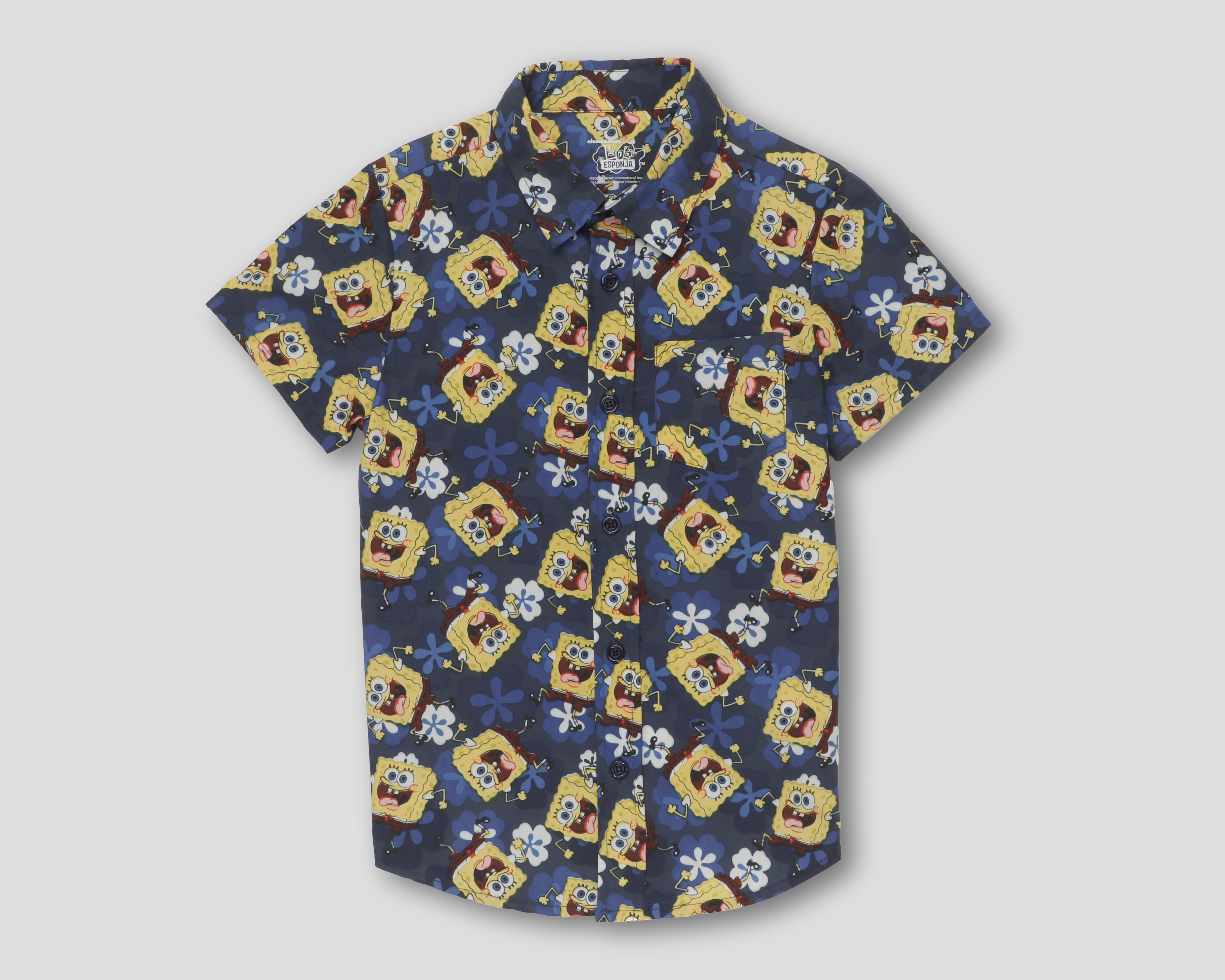 Foto 1 | Foto 1 | Camisa de Cuello Americano Multicolor Bob Esponja para Niño