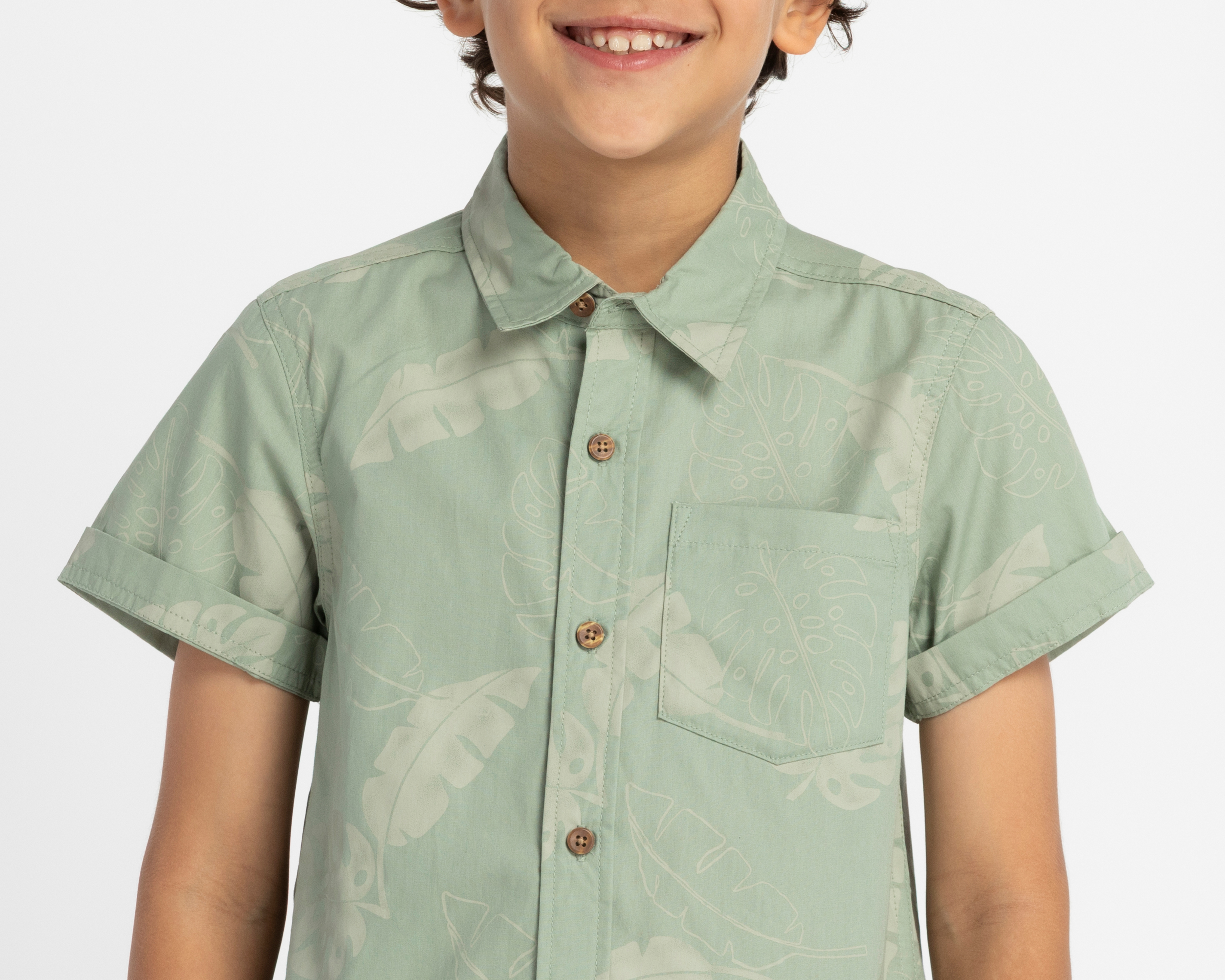 Foto 5 pulgar | Foto 4 | Camisa de Cuello Americano Verde Refill para Niño
