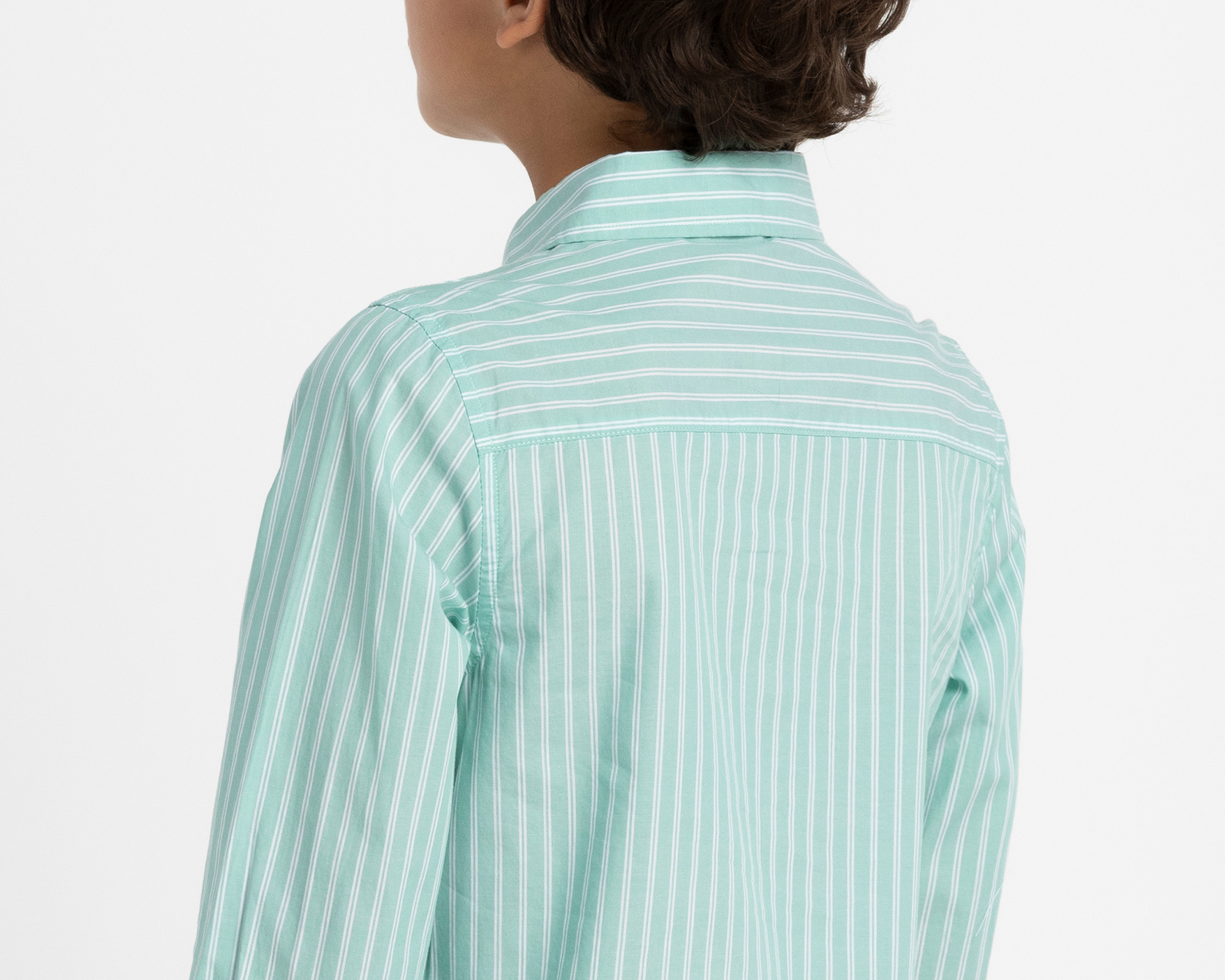 Foto 6 pulgar | Foto 5 | Camisa de Cuello Americano Verde Refill para Niño