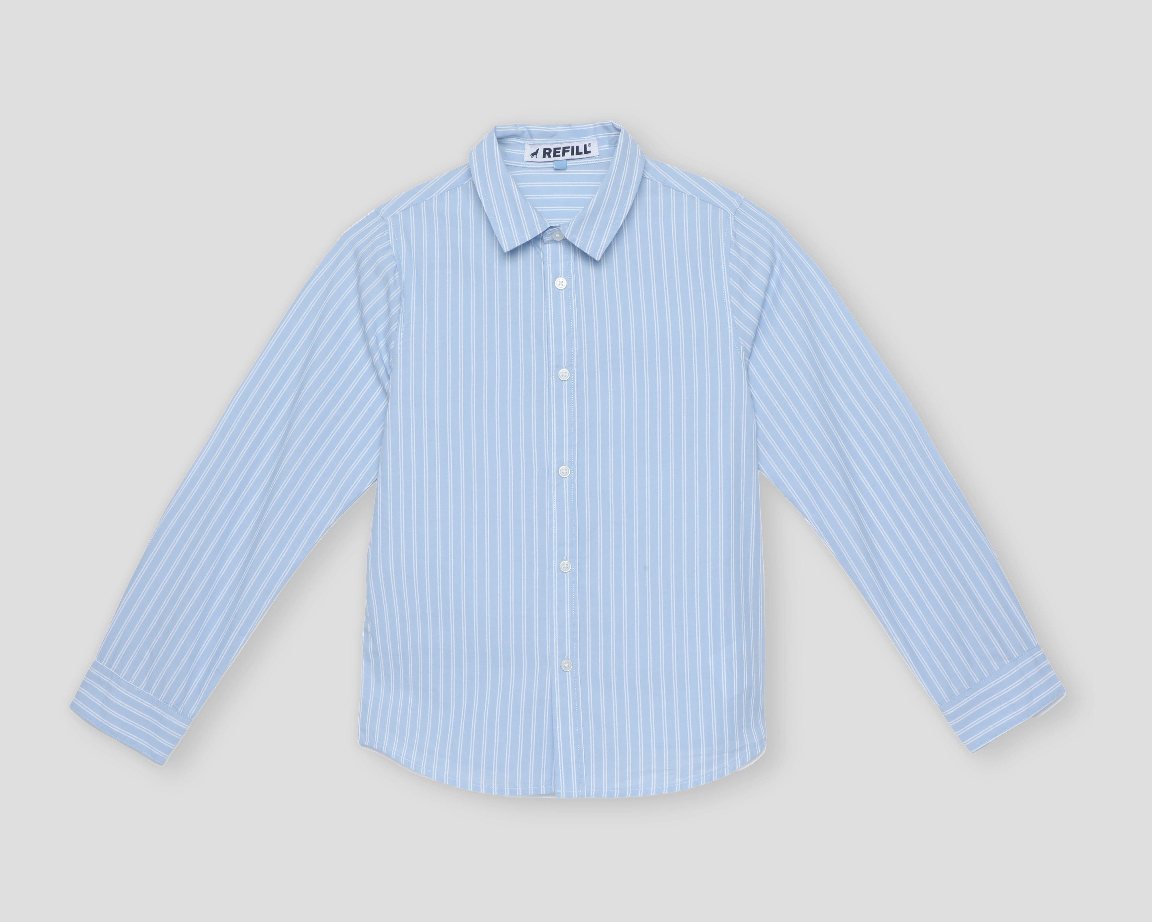Camisa de Cuello Americano Azul Refill para Niño