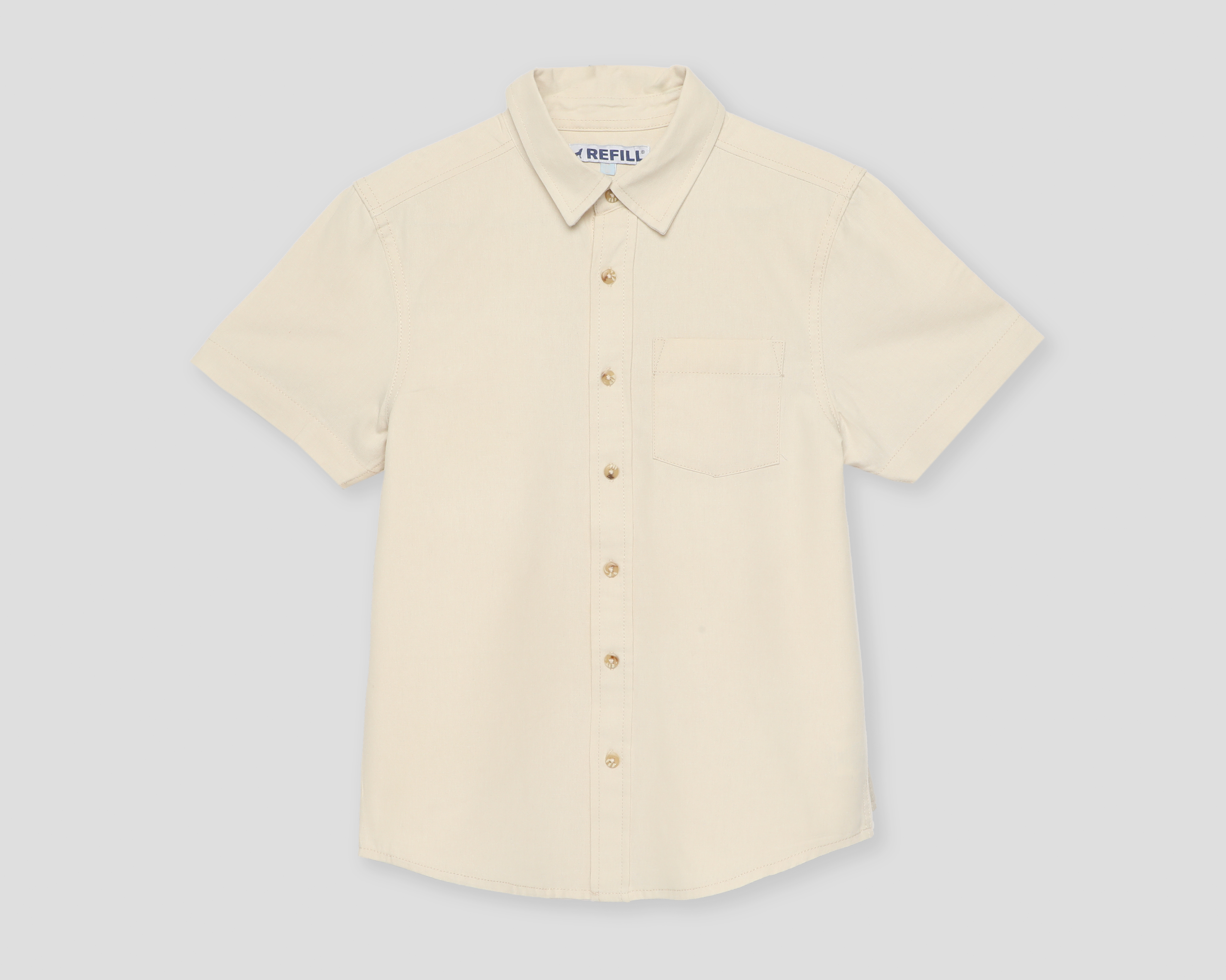 Foto 2 pulgar | Foto 1 | Camisa de Cuello Americano Beige Refill para Niño