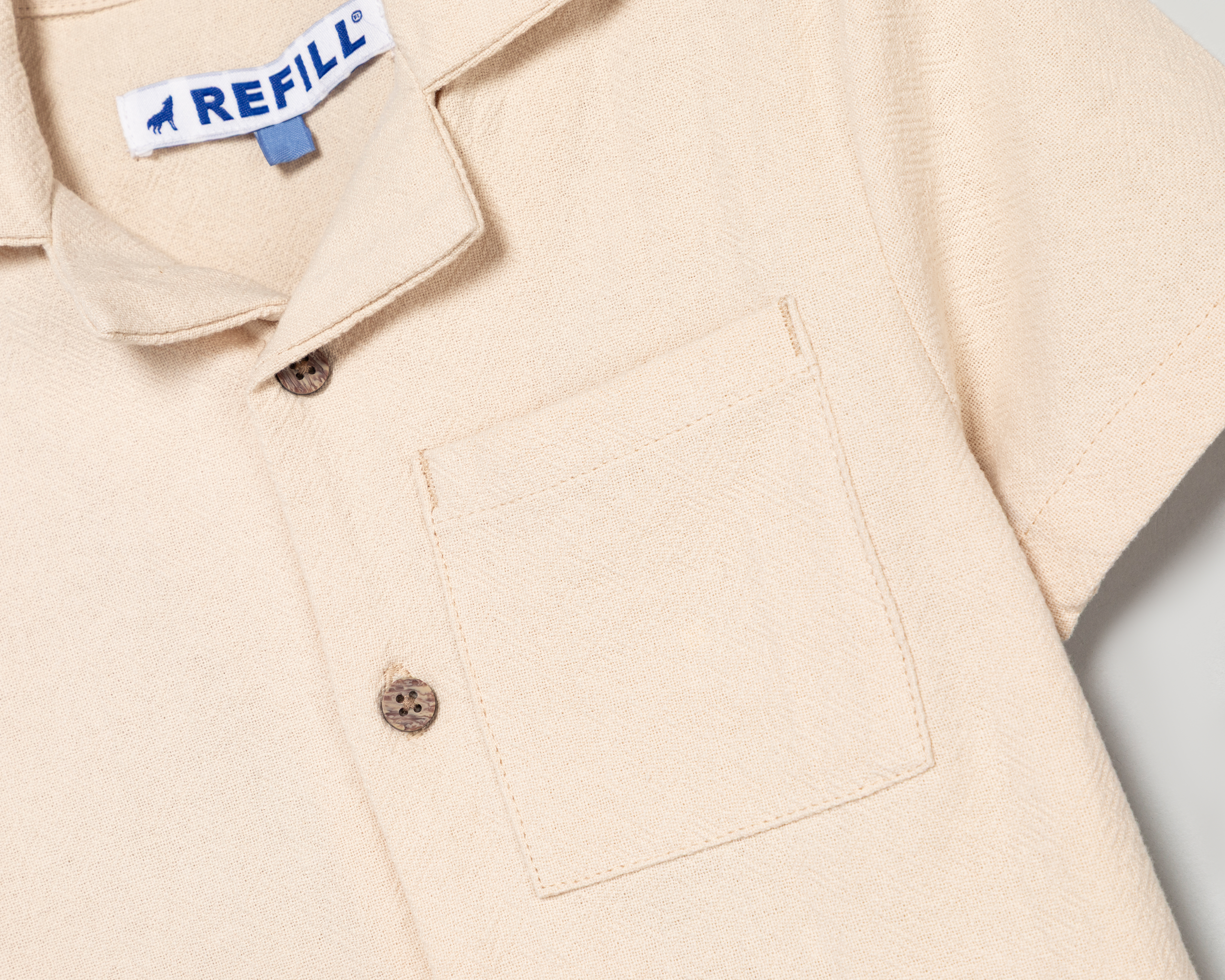 Foto 3 | Foto 3 | Camisa de Cuello Cubano Beige Refill para Niño