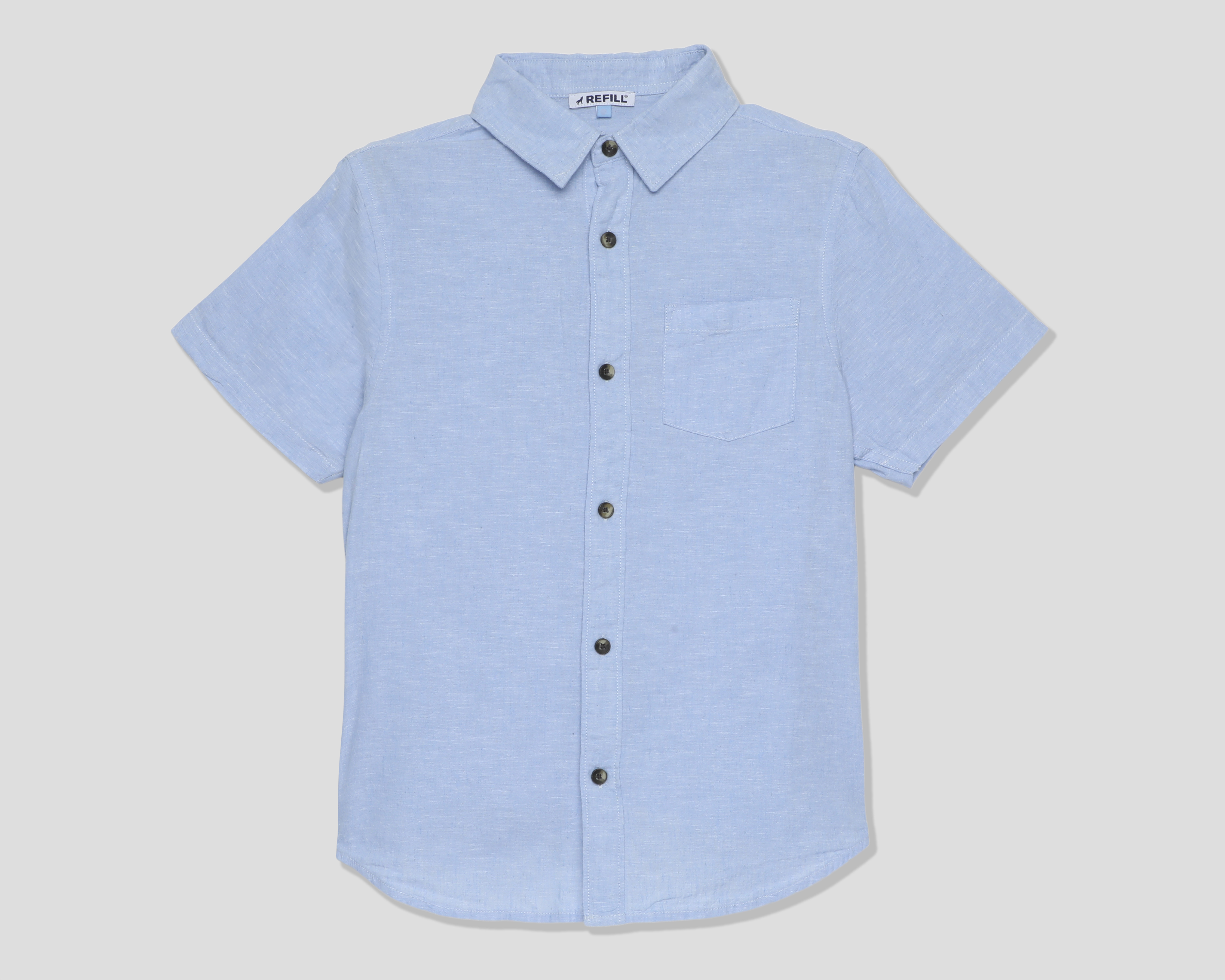 Foto 2 pulgar | Foto 1 | Camisa de Cuello Americano Azul Refill para Niño