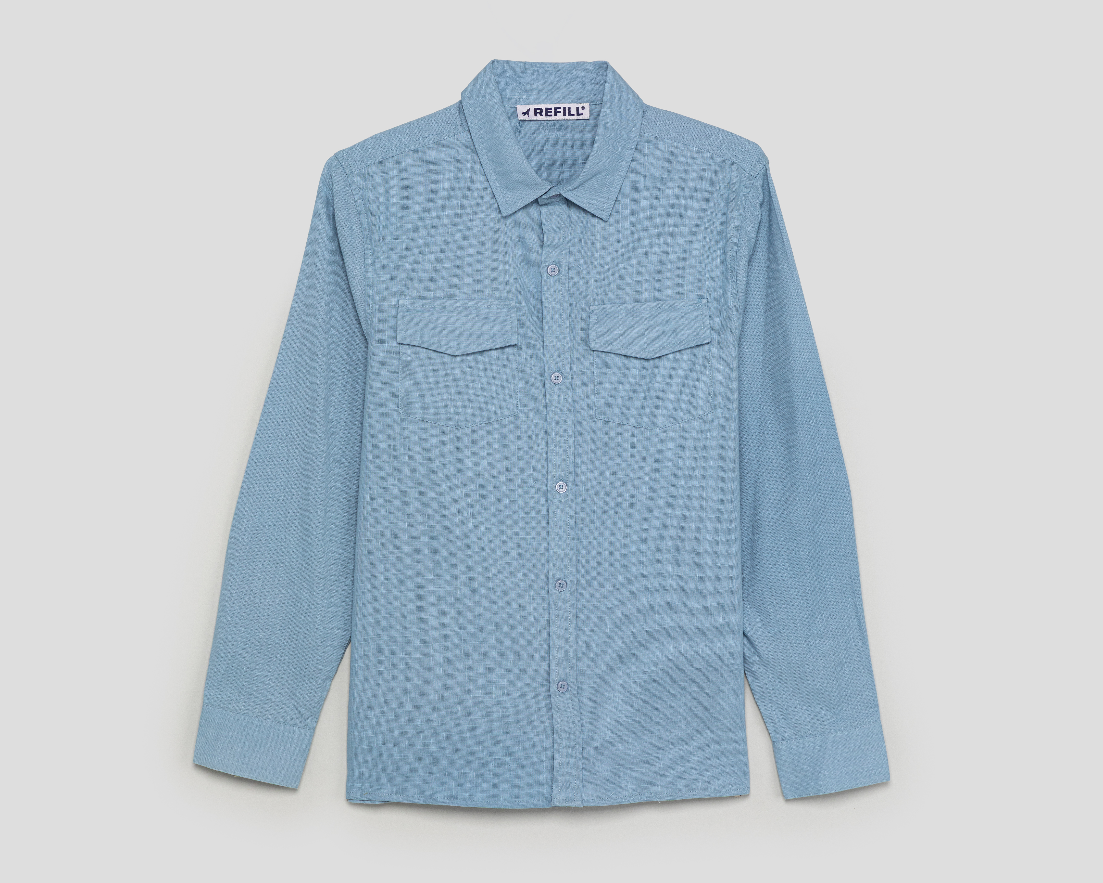 Foto 1 | Foto 1 | Camisa de Cuello Americano Azul Refill para Niño