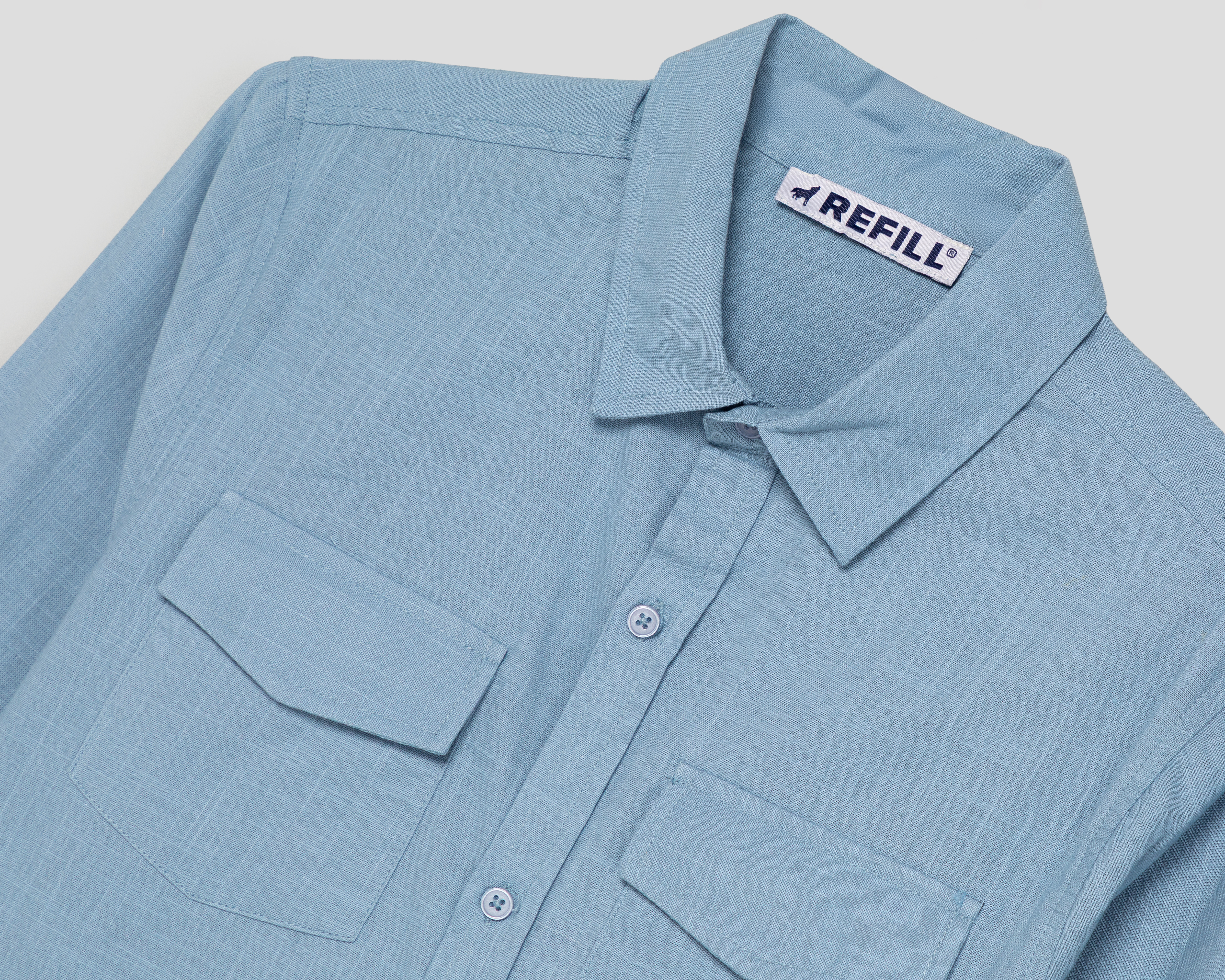 Foto 4 pulgar | Foto 3 | Camisa de Cuello Americano Azul Refill para Niño