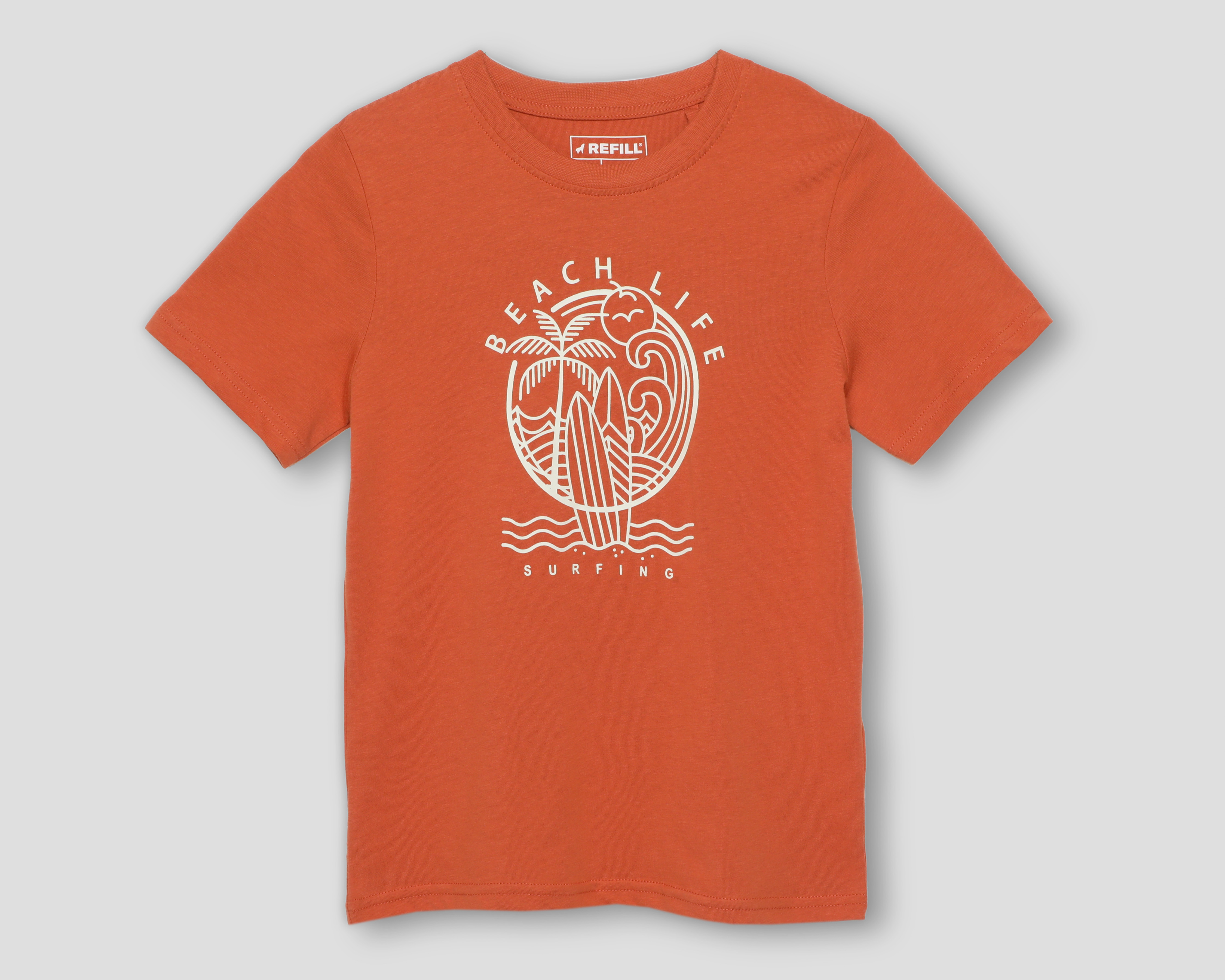 Foto 1 | Foto 1 | Playera de Cuello Redondo Anaranjada Refill para Niño