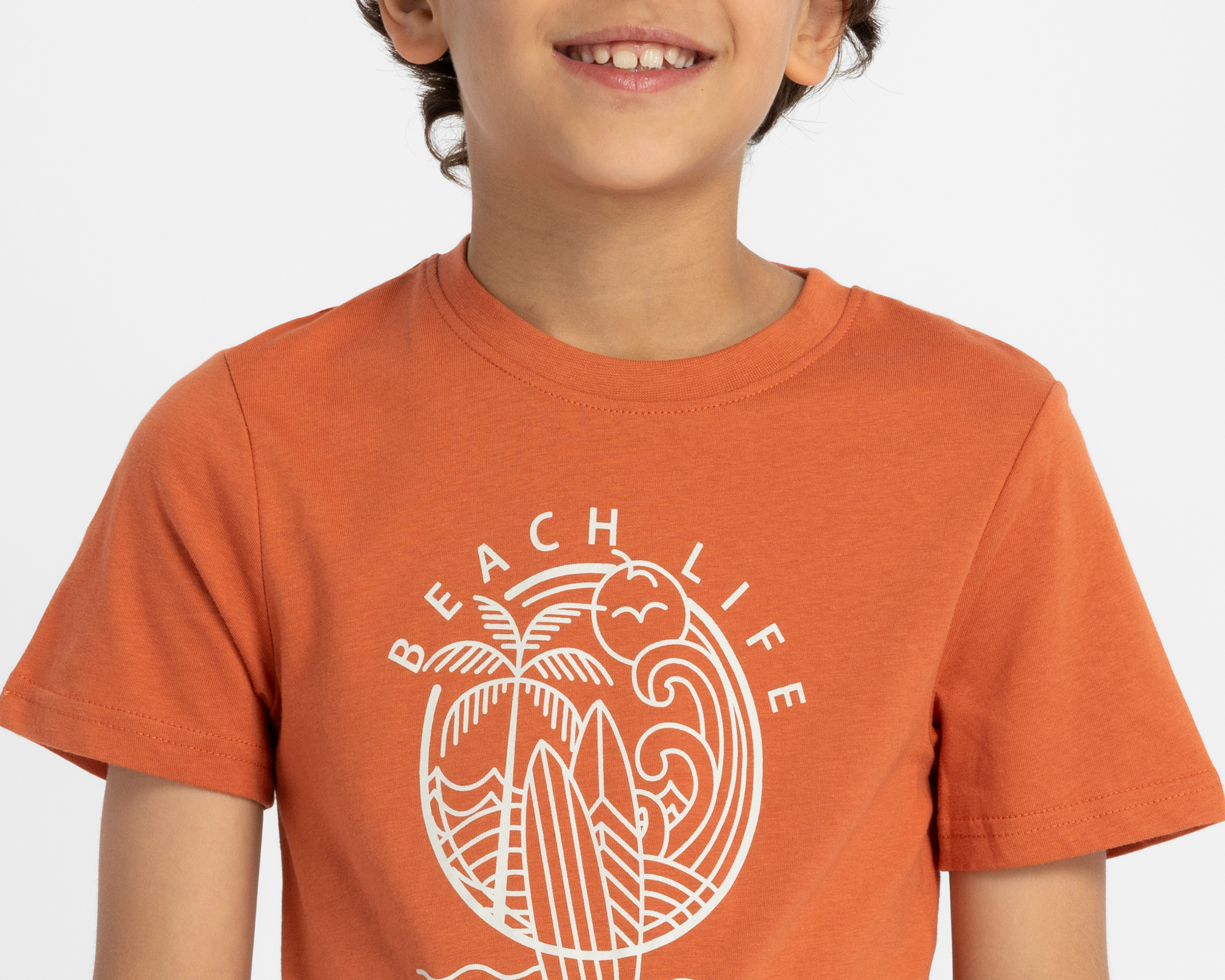 Foto 4 | Foto 4 | Playera de Cuello Redondo Anaranjada Refill para Niño