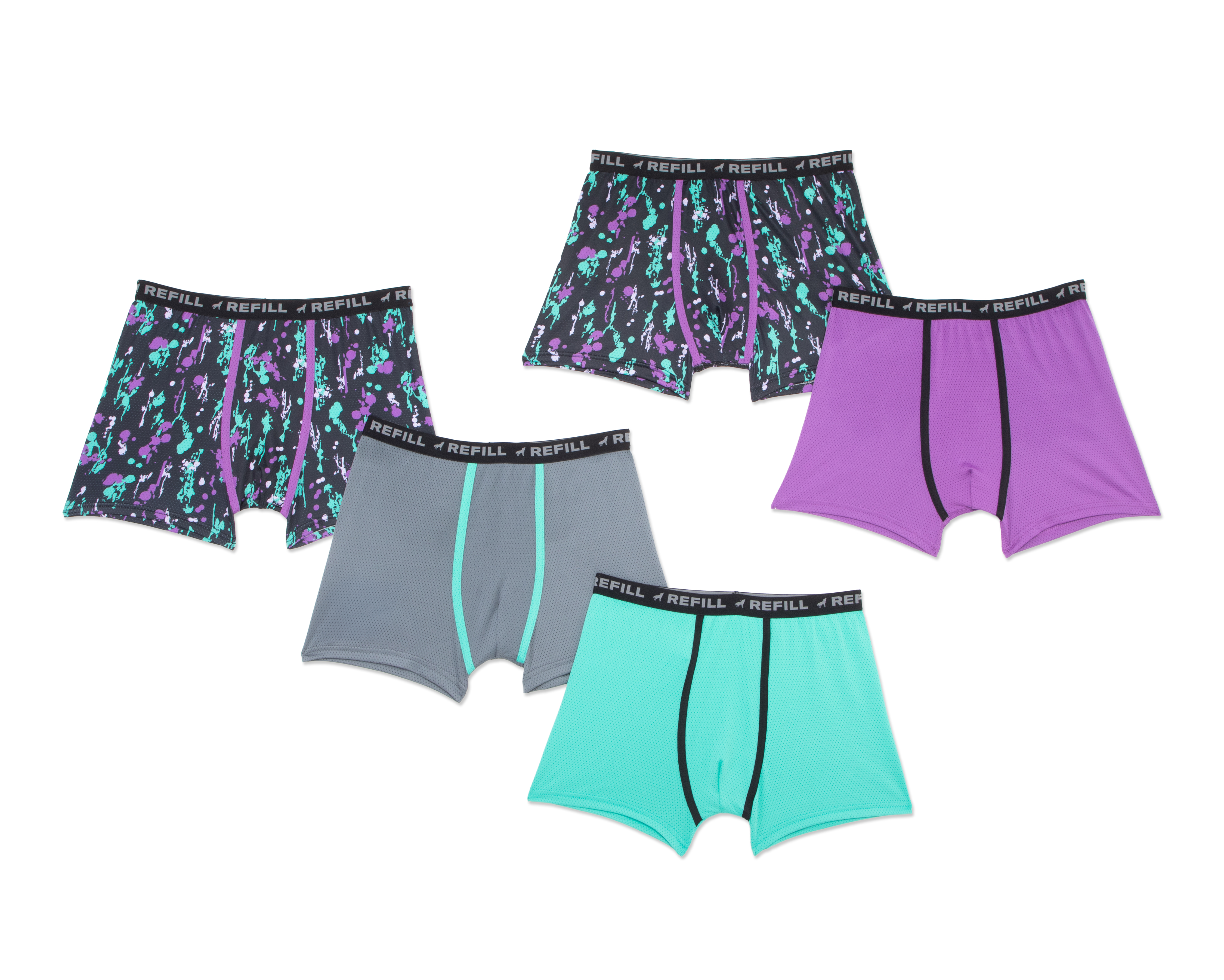 Foto 2 pulgar | Foto 1 | Bóxer Corto Refill Juveniles 5 Piezas
