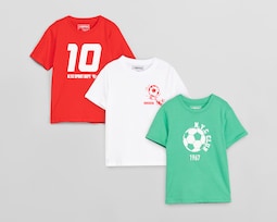 Playera de Cuello Redondo Multicolor Refill para Niño 3 Piezas