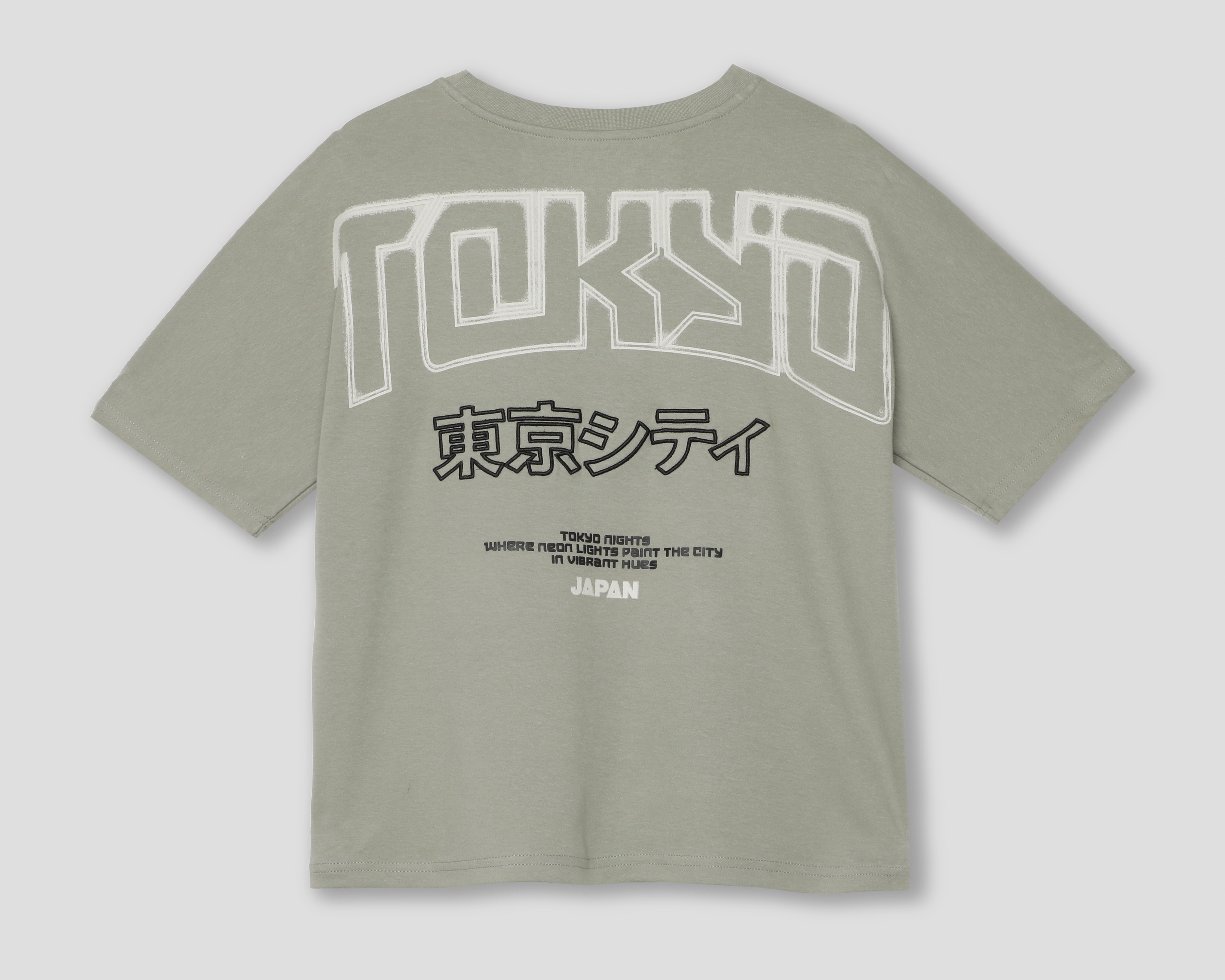 Foto 3 pulgar | Foto 2 | Playera de Cuello Redondo Gris Neo*City para Niño