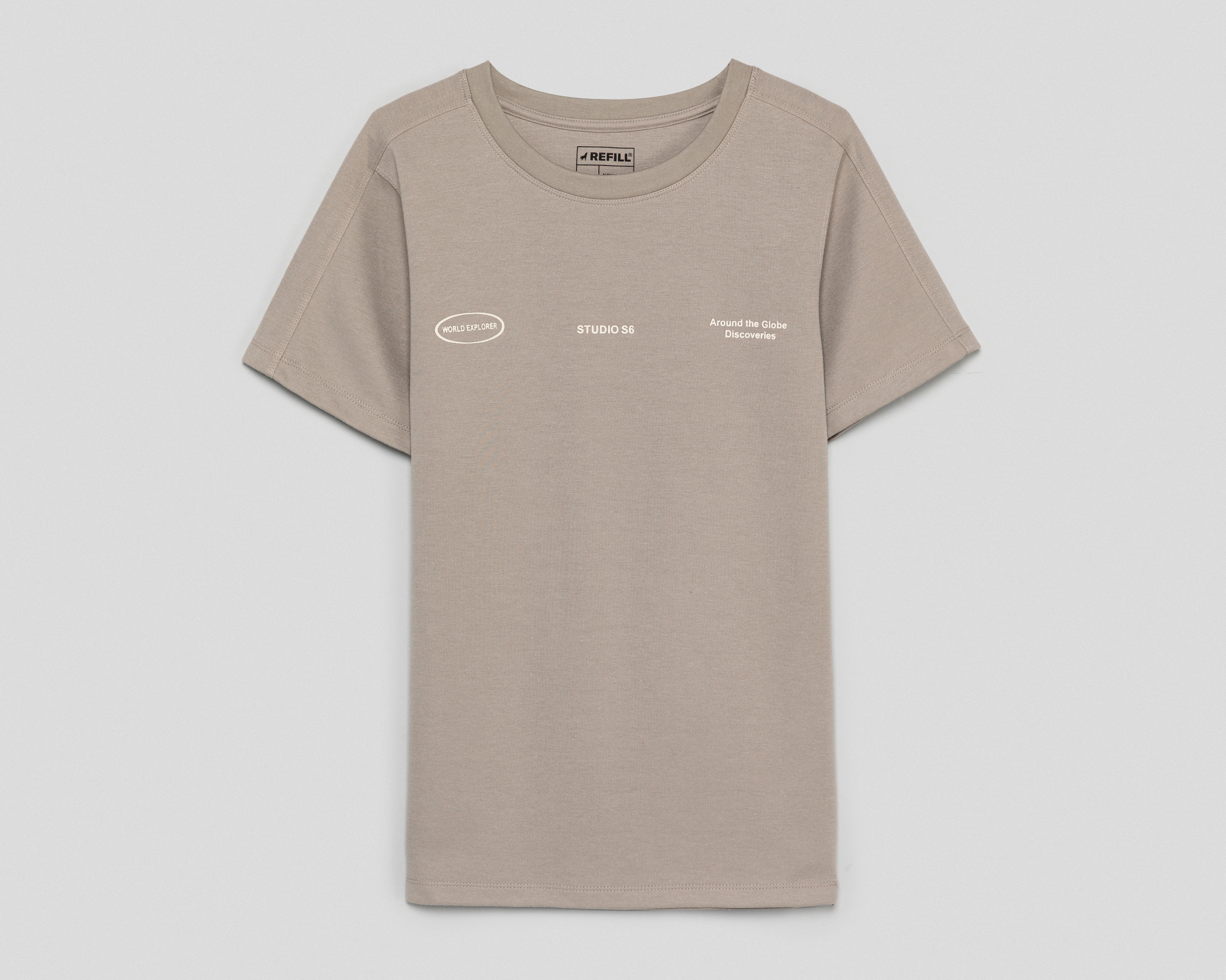 Playera de Cuello Redondo Gris Refill para Niño