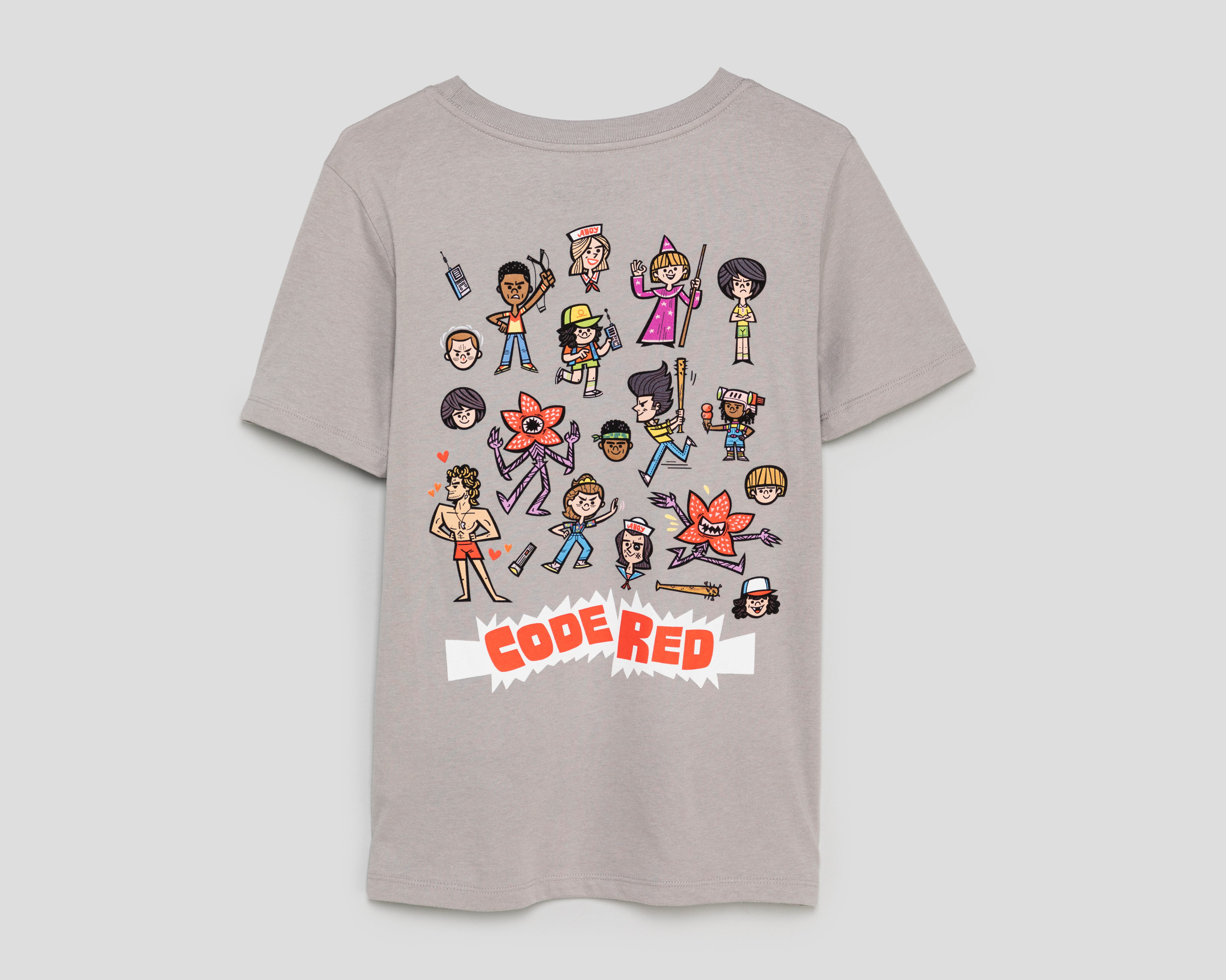 Foto 2 | Foto 2 | Playera de Cuello Redondo Gris Stranger Things para Niño