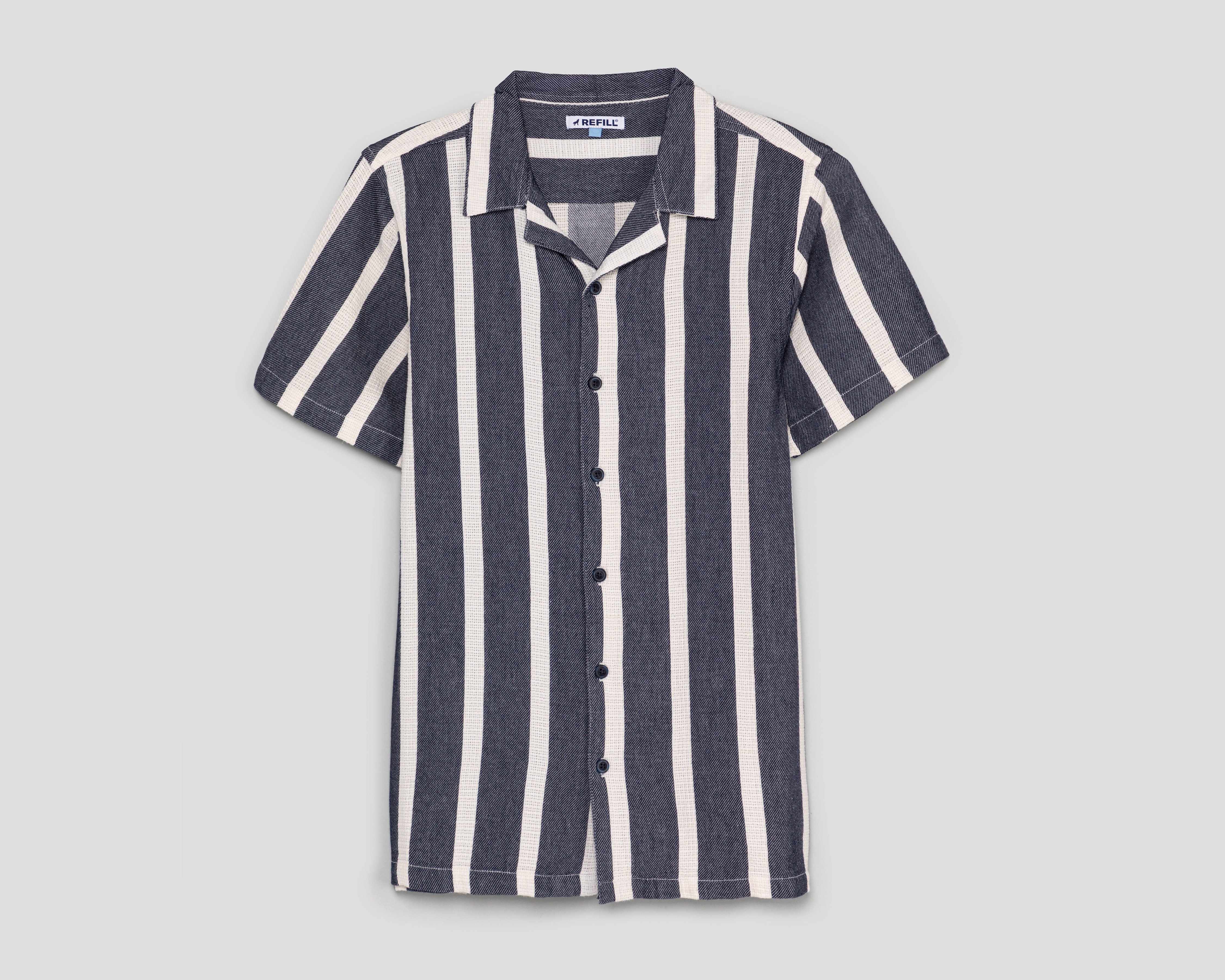 Camisa Cuello Americano Azul Marino Refill para Niño