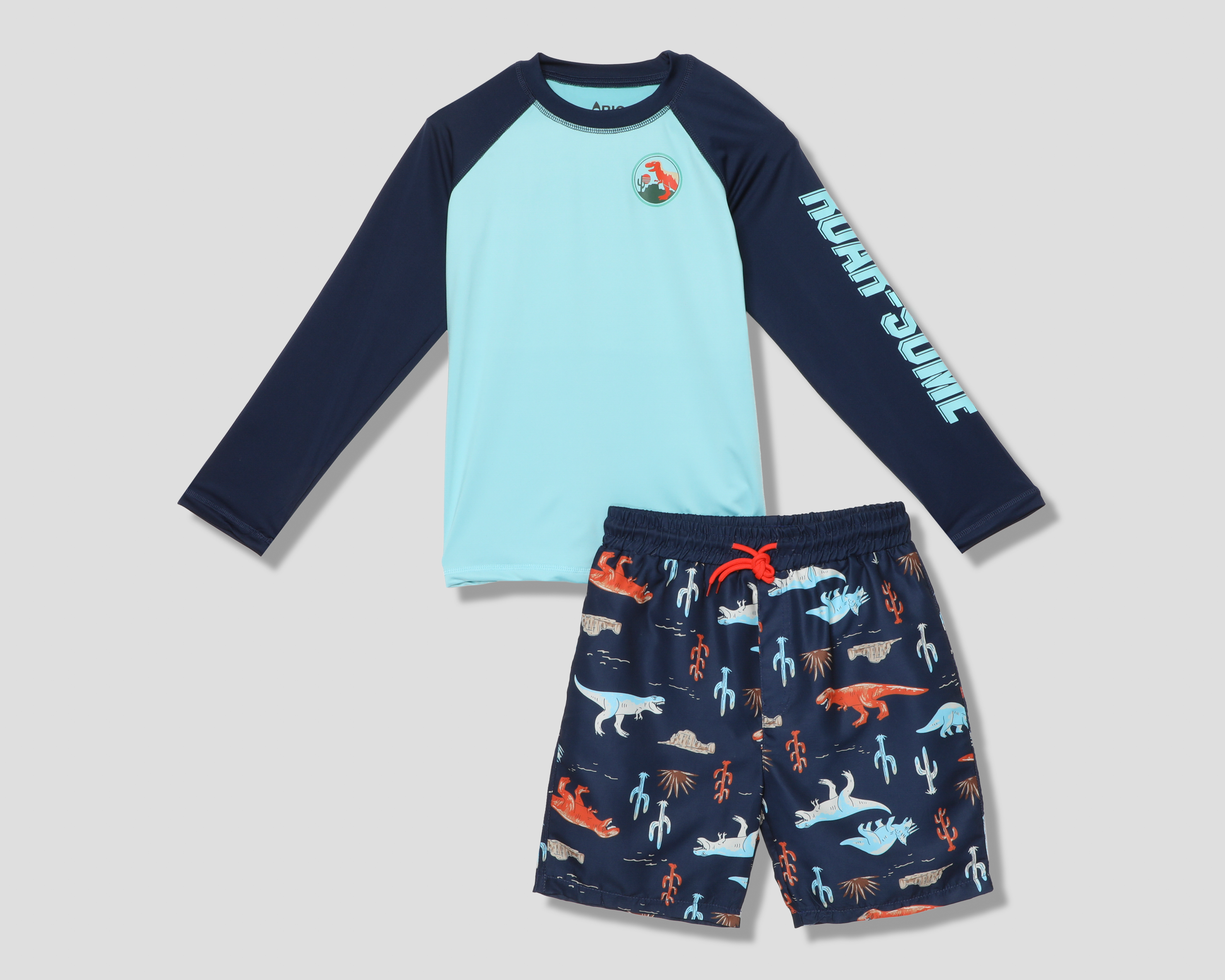 Foto 2 pulgar | Foto 1 | Traje de Baño Rio Beach Print de Dinosaurios para Niño 2 Piezas