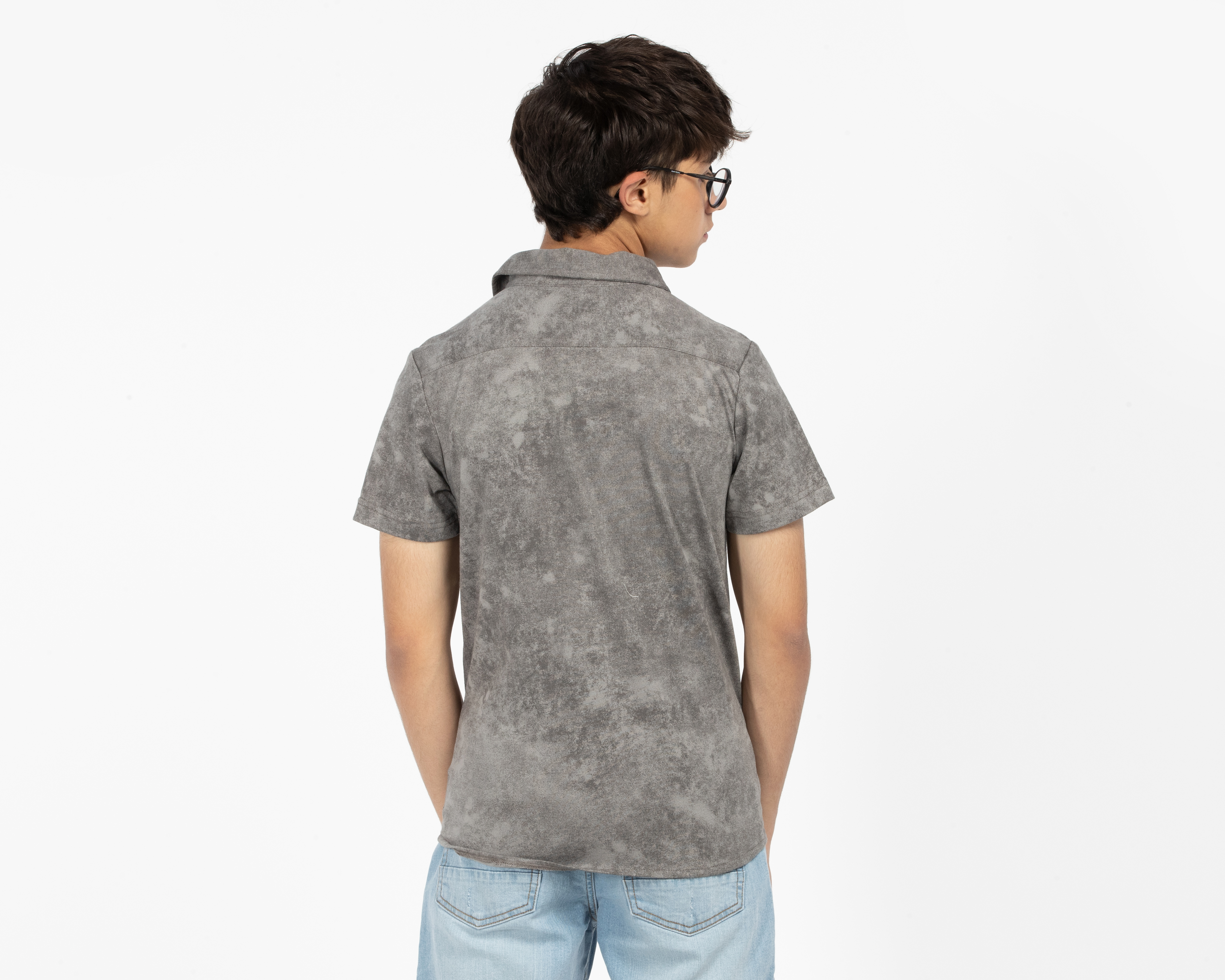 Foto 4 pulgar | Foto 3 | Camisa con Cuello Americano Gris Neo*City para Niño
