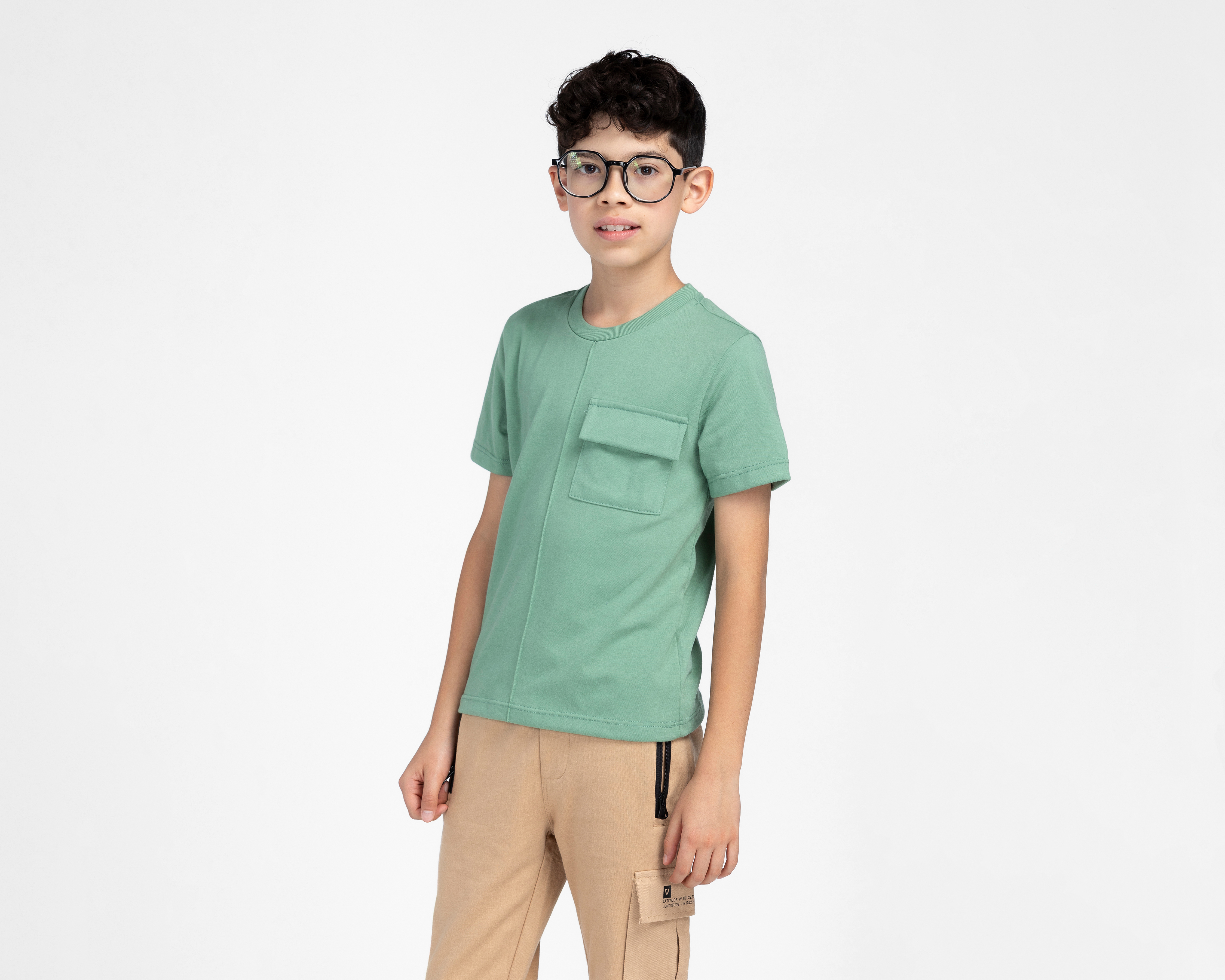 Playera Cuello Redondo Verde Refill para Niño