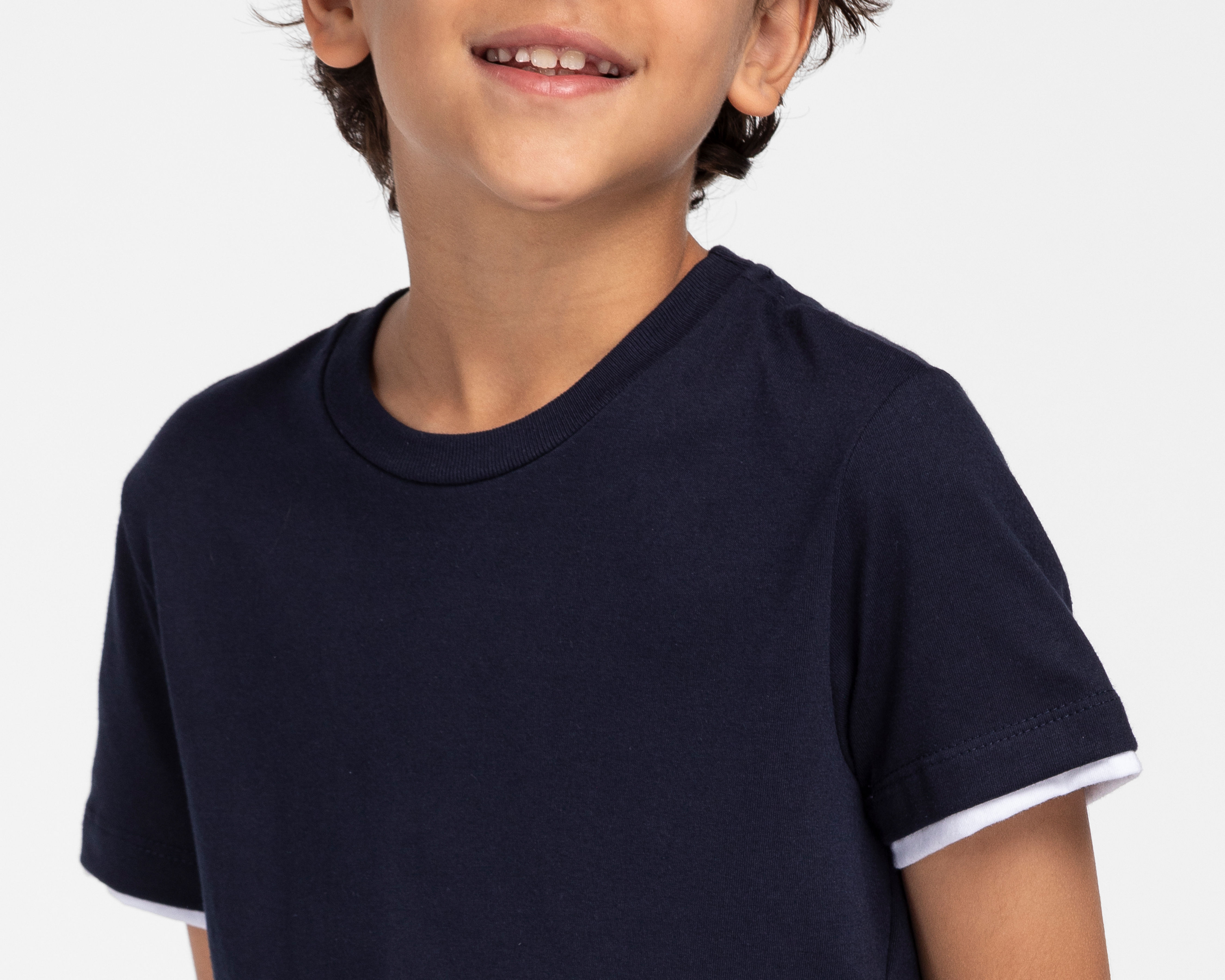 Foto 5 pulgar | Foto 4 | Playera Cuello Redondo Azul Marino Neo*City para Niño