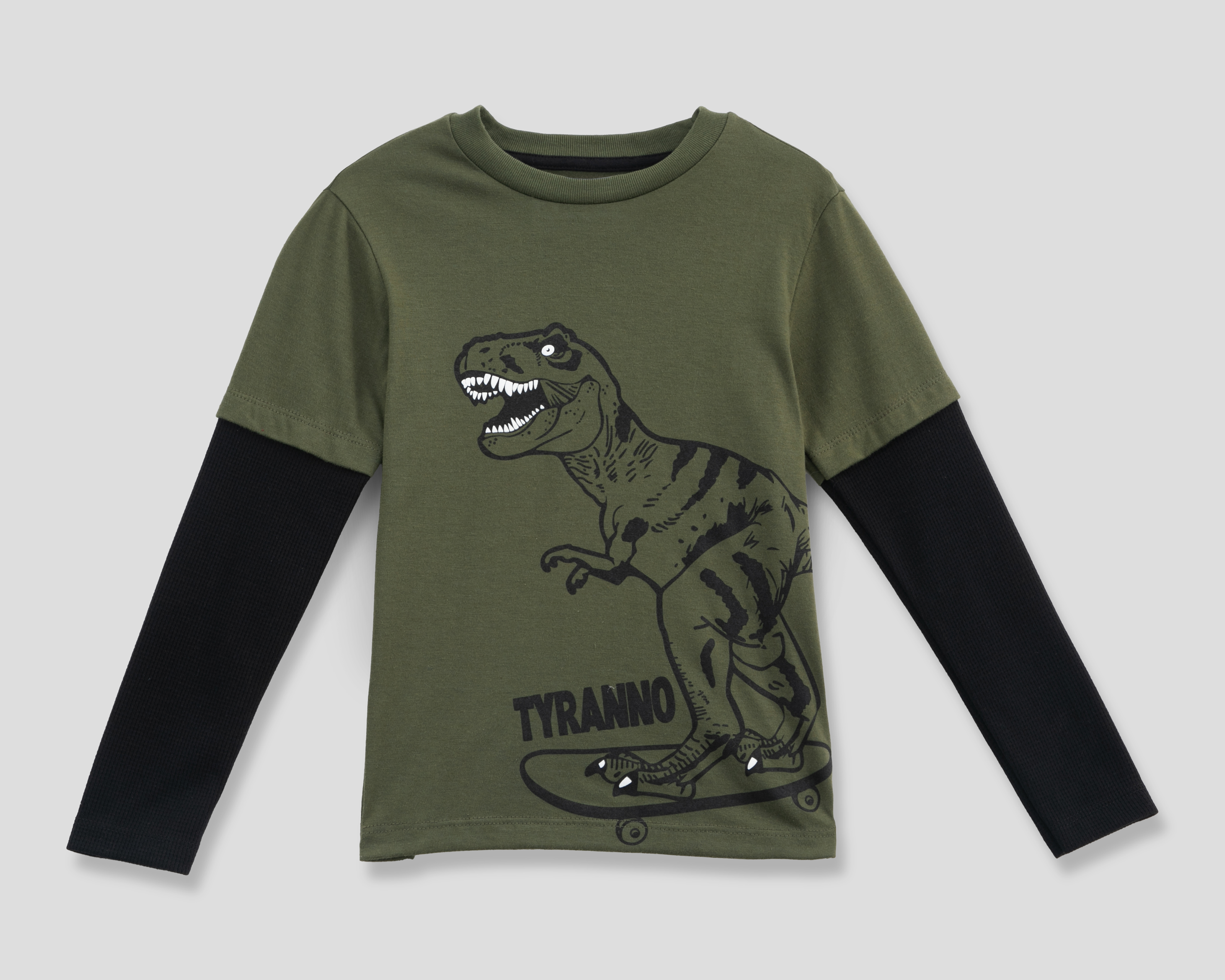 Playera Manga Larga Verde Refill para Niño