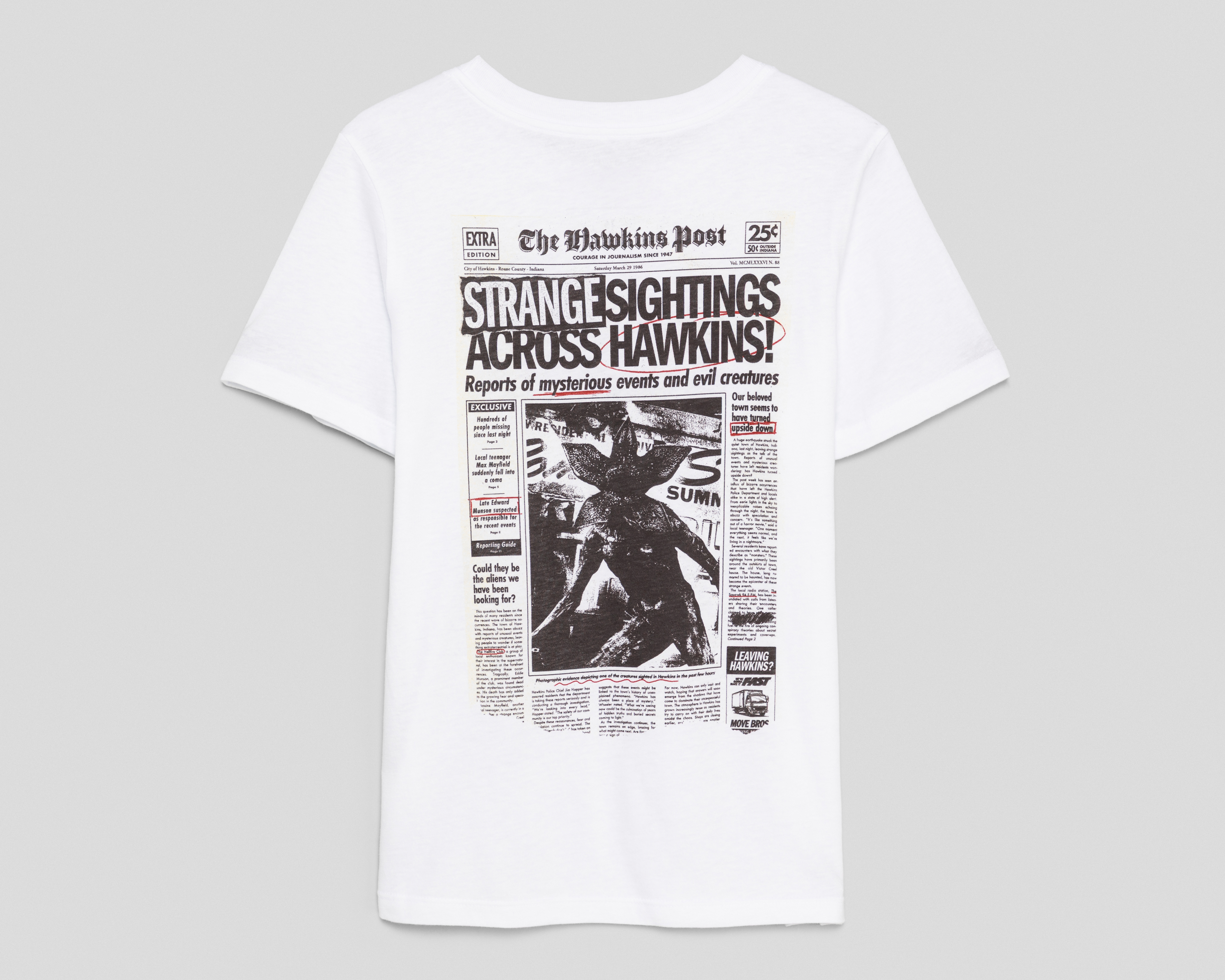 Foto 3 pulgar | Foto 2 | Playera de Cuello Redondo Blanca Stranger Things para Niño