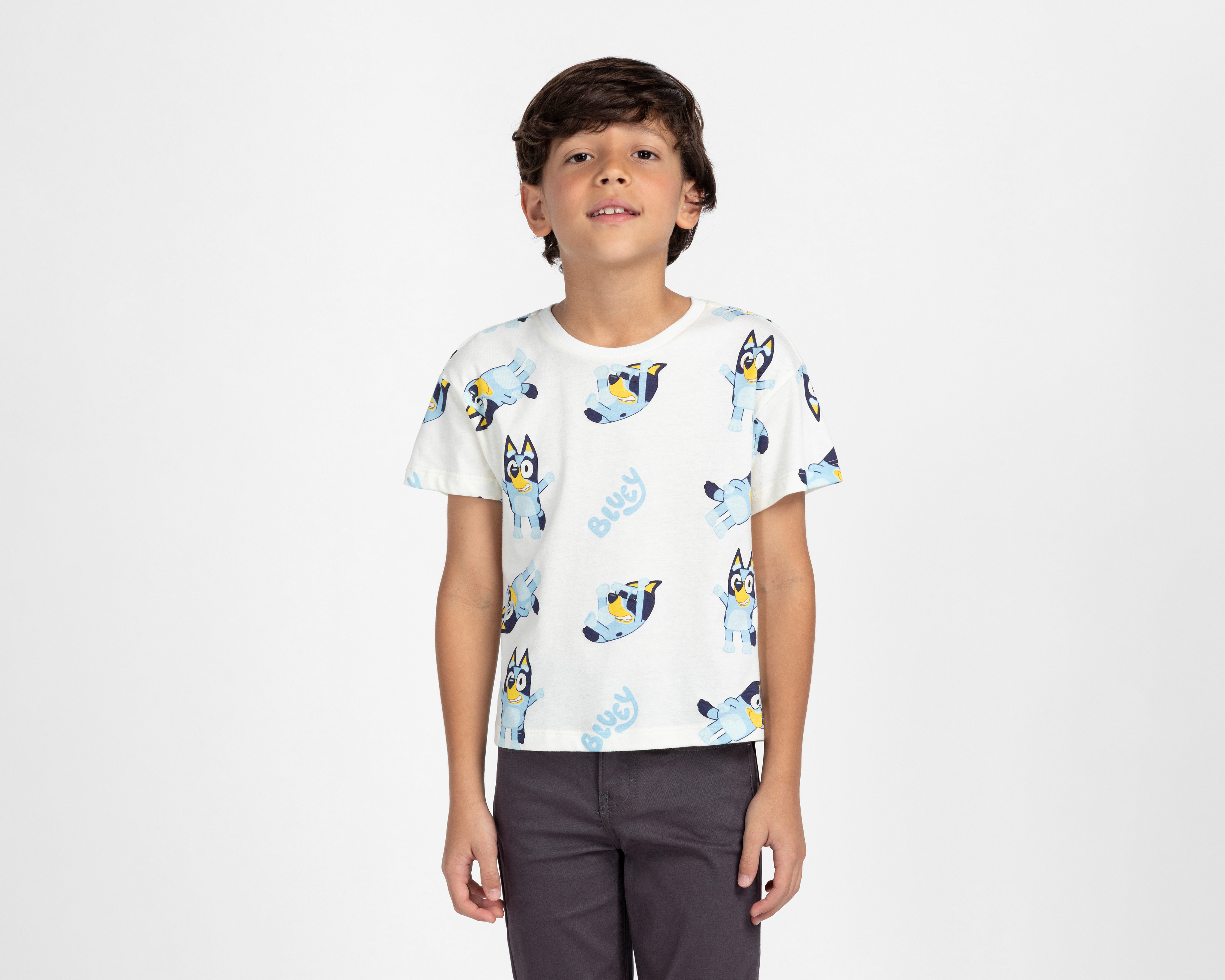 Playera de Cuello Redondo Beige Bluey para Niño