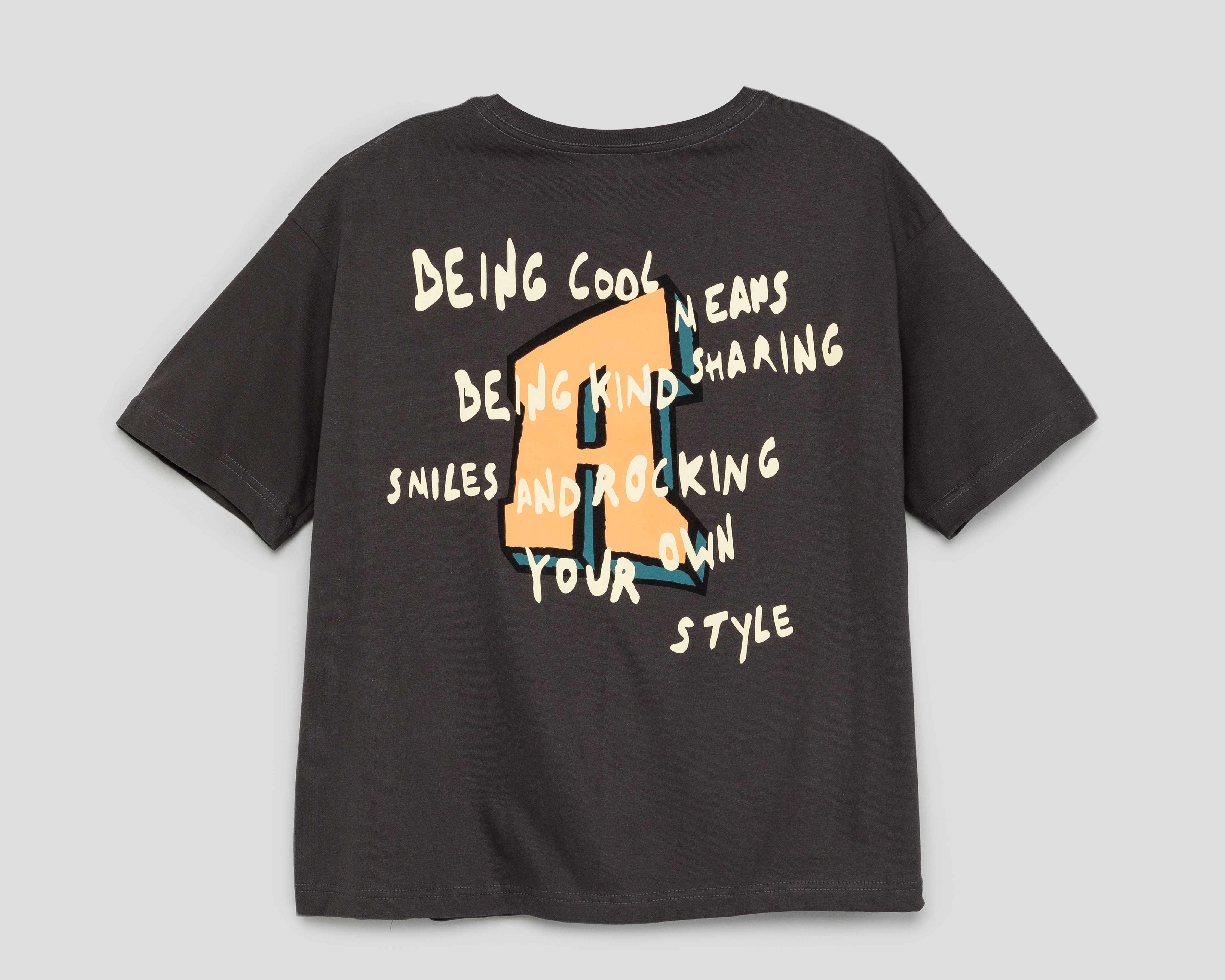 Foto 3 pulgar | Foto 2 | Playera de Cuello Redondo Gris Neo*City Juvenil