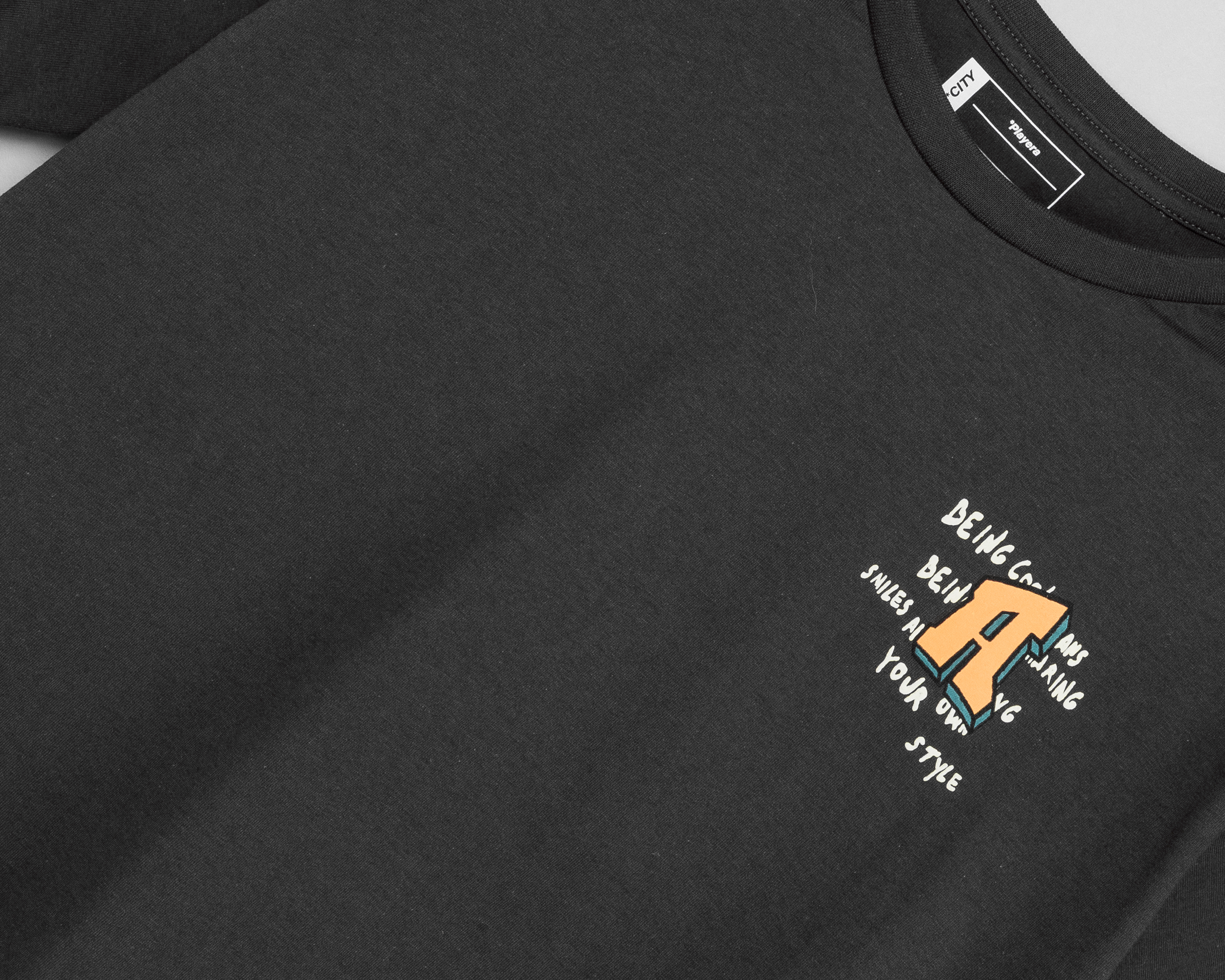 Foto 4 pulgar | Foto 3 | Playera de Cuello Redondo Gris Neo*City Juvenil