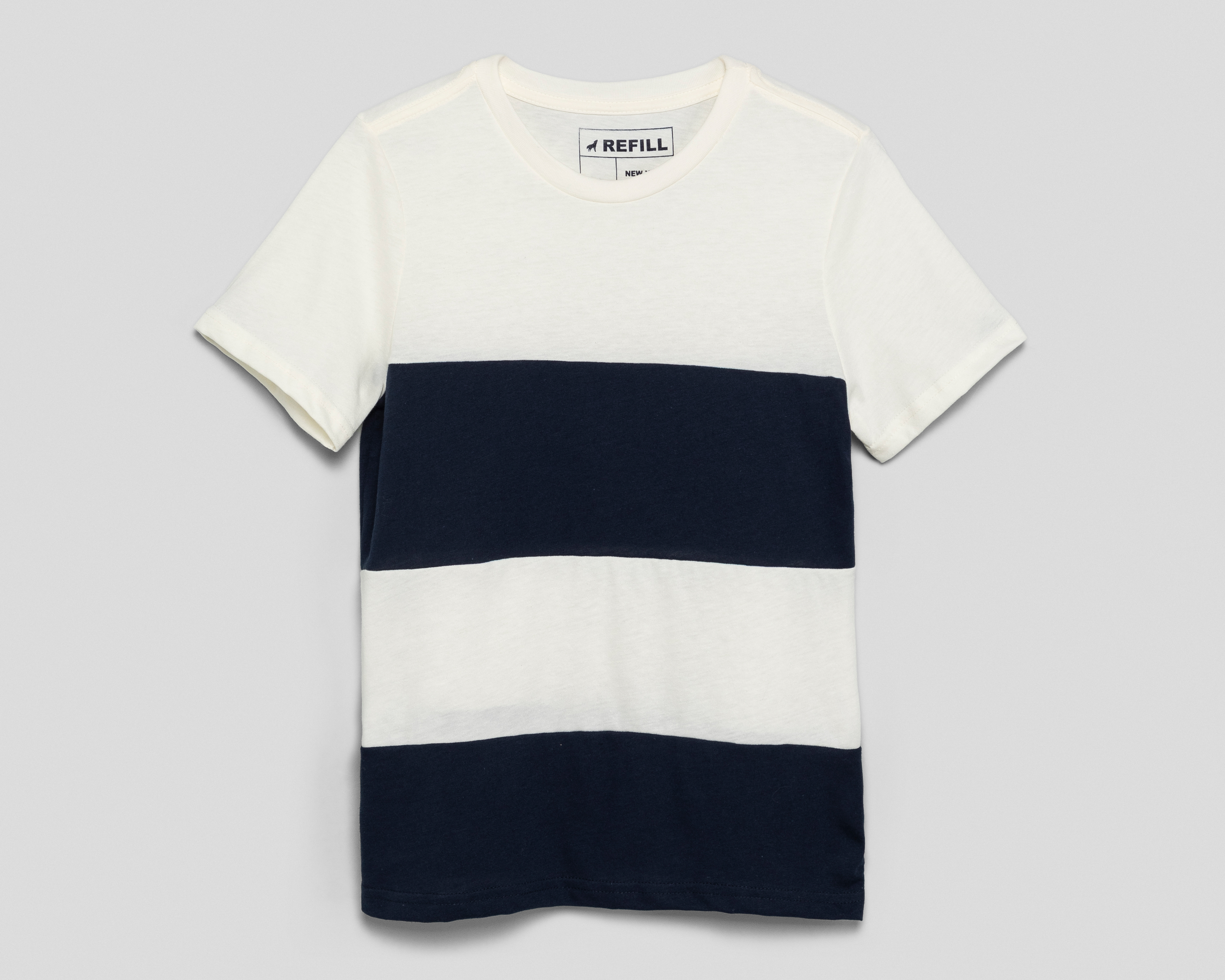 Playera de Cuello Redondo Azul/Beige Refill Juvenil