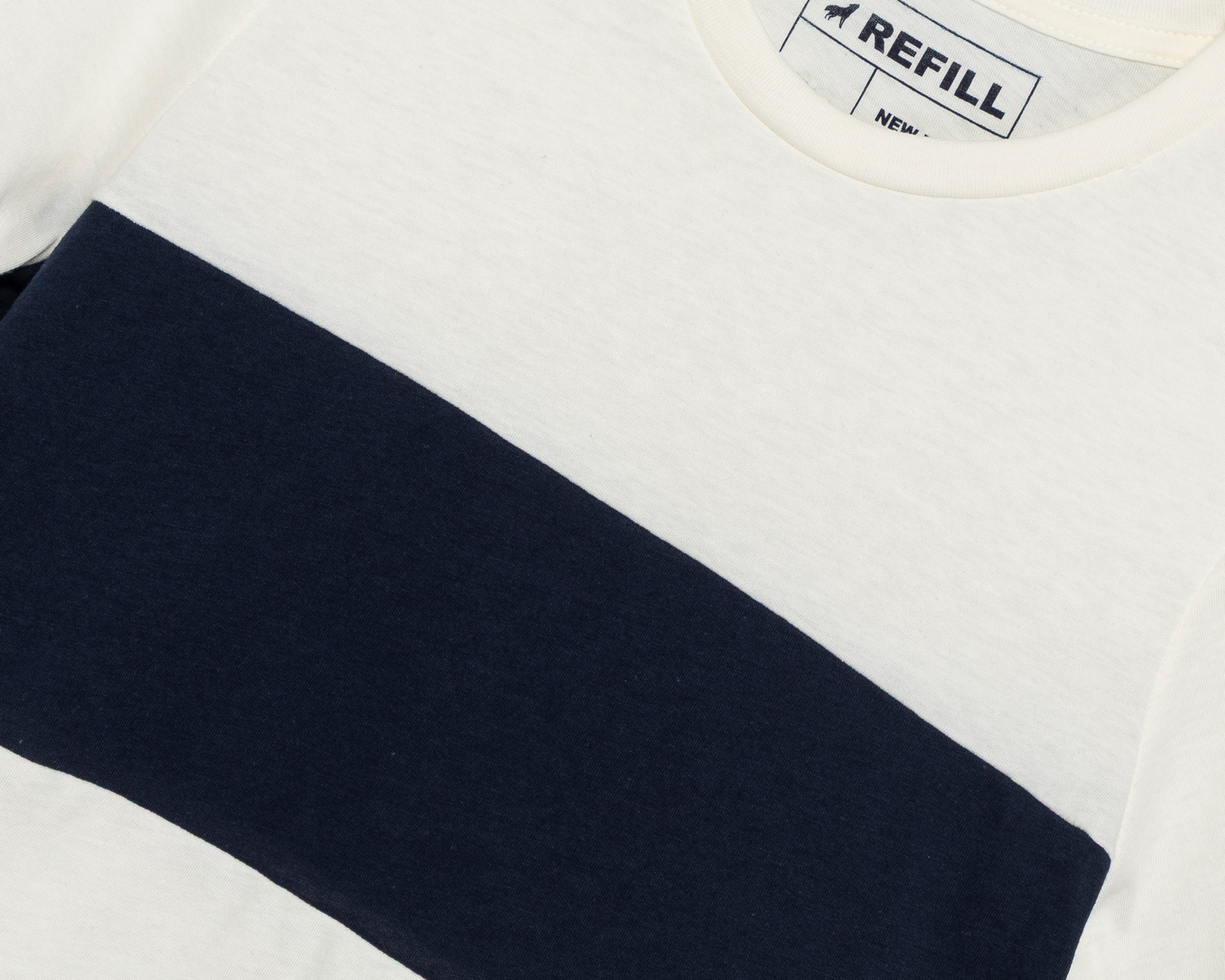 Foto 3 | Foto 3 | Playera de Cuello Redondo Azul/Beige Refill Juvenil