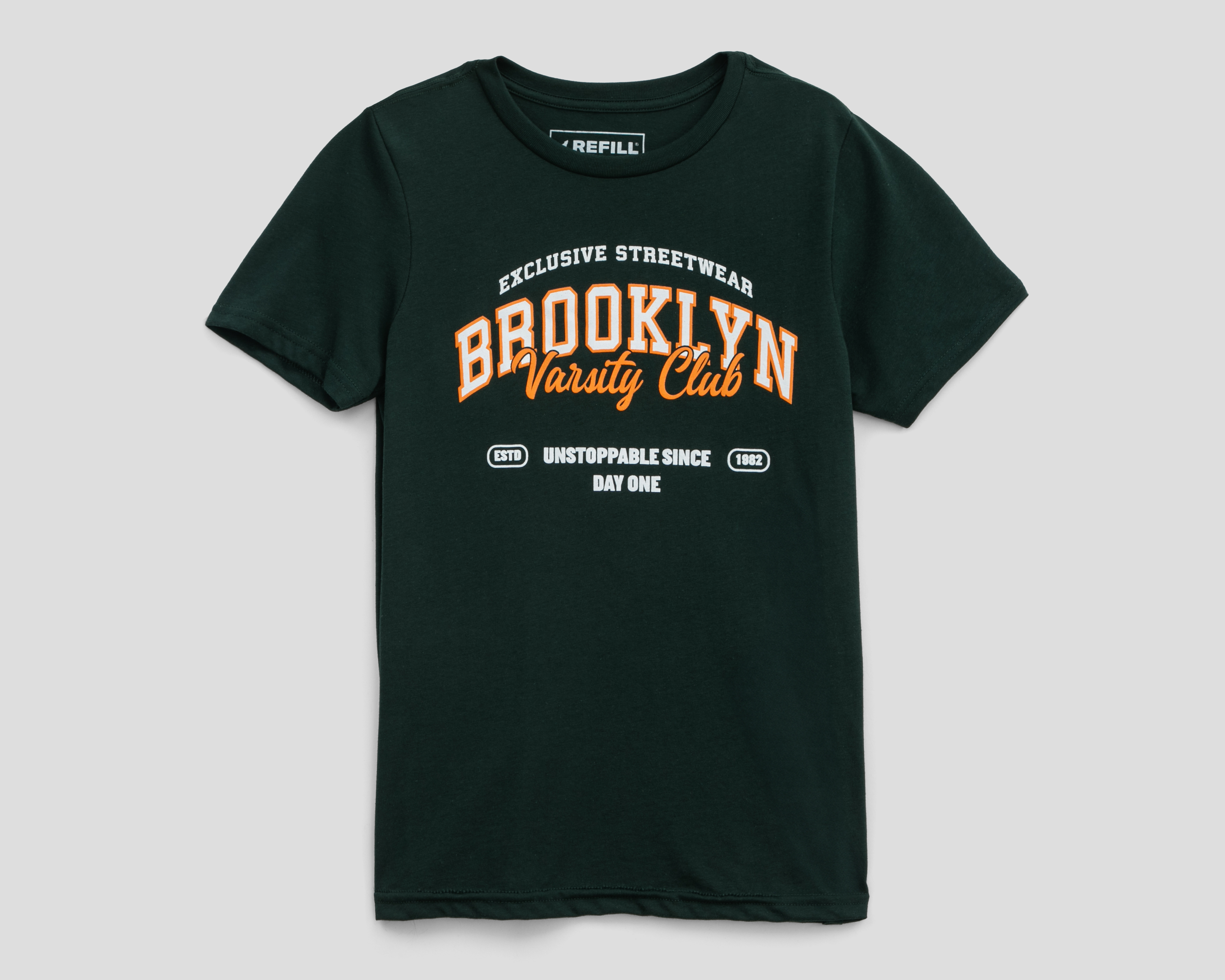 Playera de Cuello Redondo Verde Refill para Niño