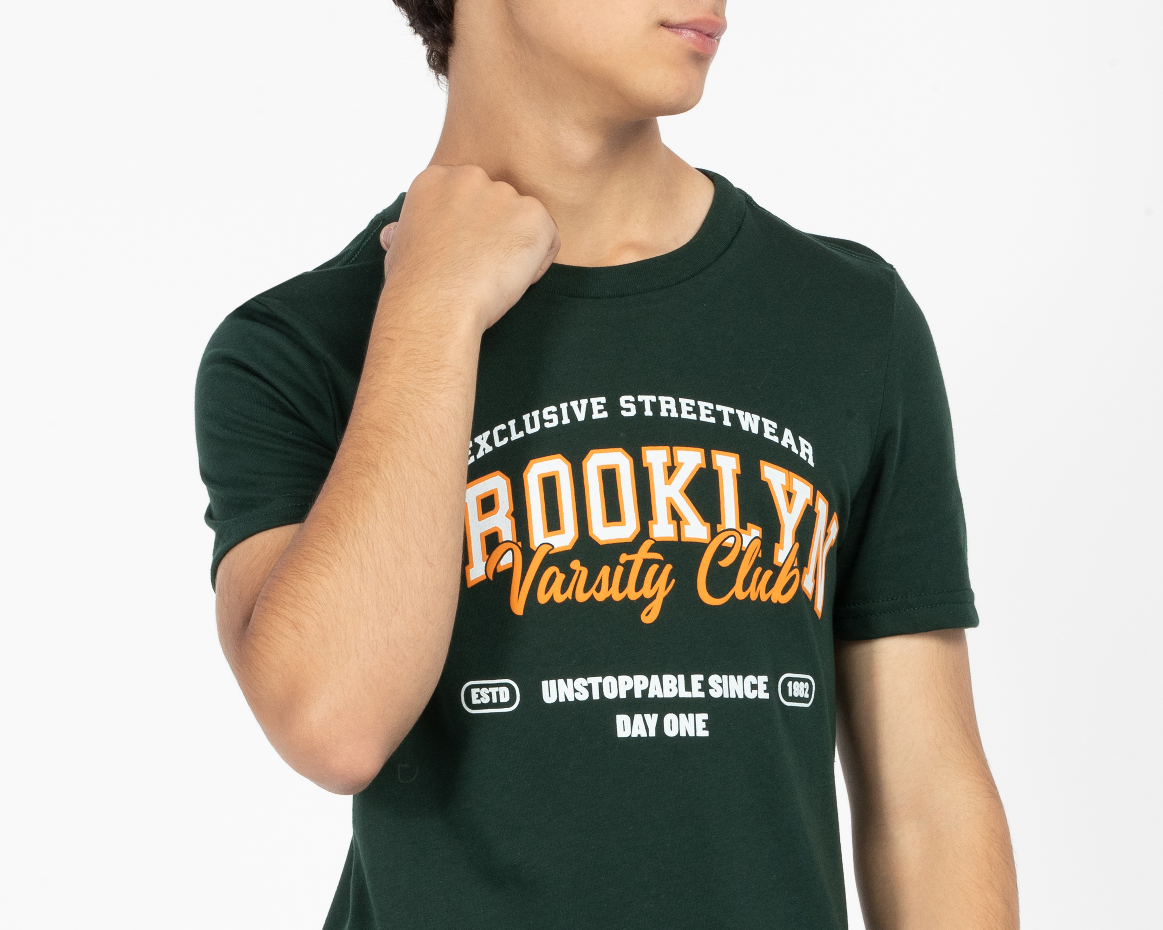 Foto 5 pulgar | Foto 4 | Playera de Cuello Redondo Verde Refill para Niño