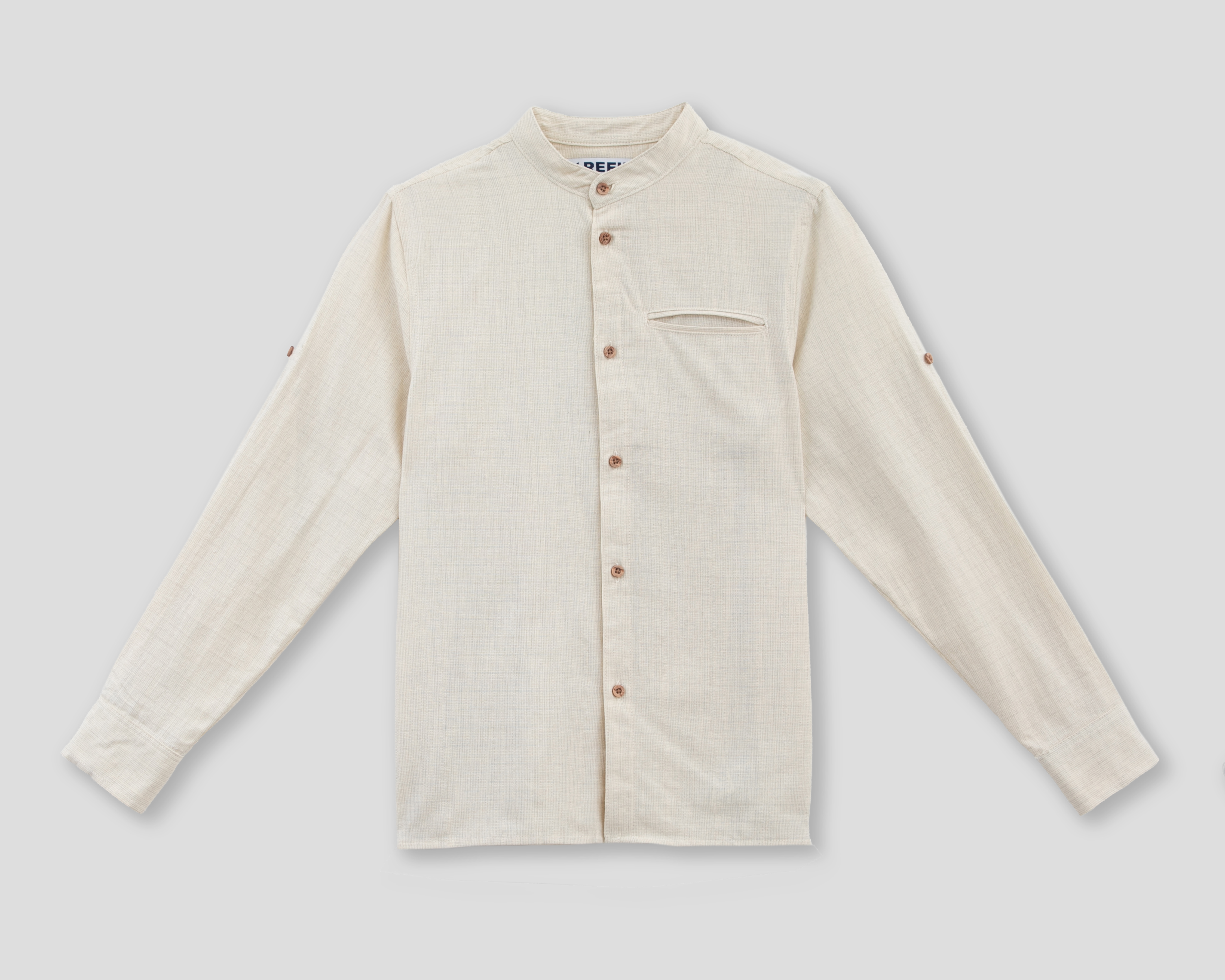 Camisa de Cuello Mao Hueso Refill Juvenil